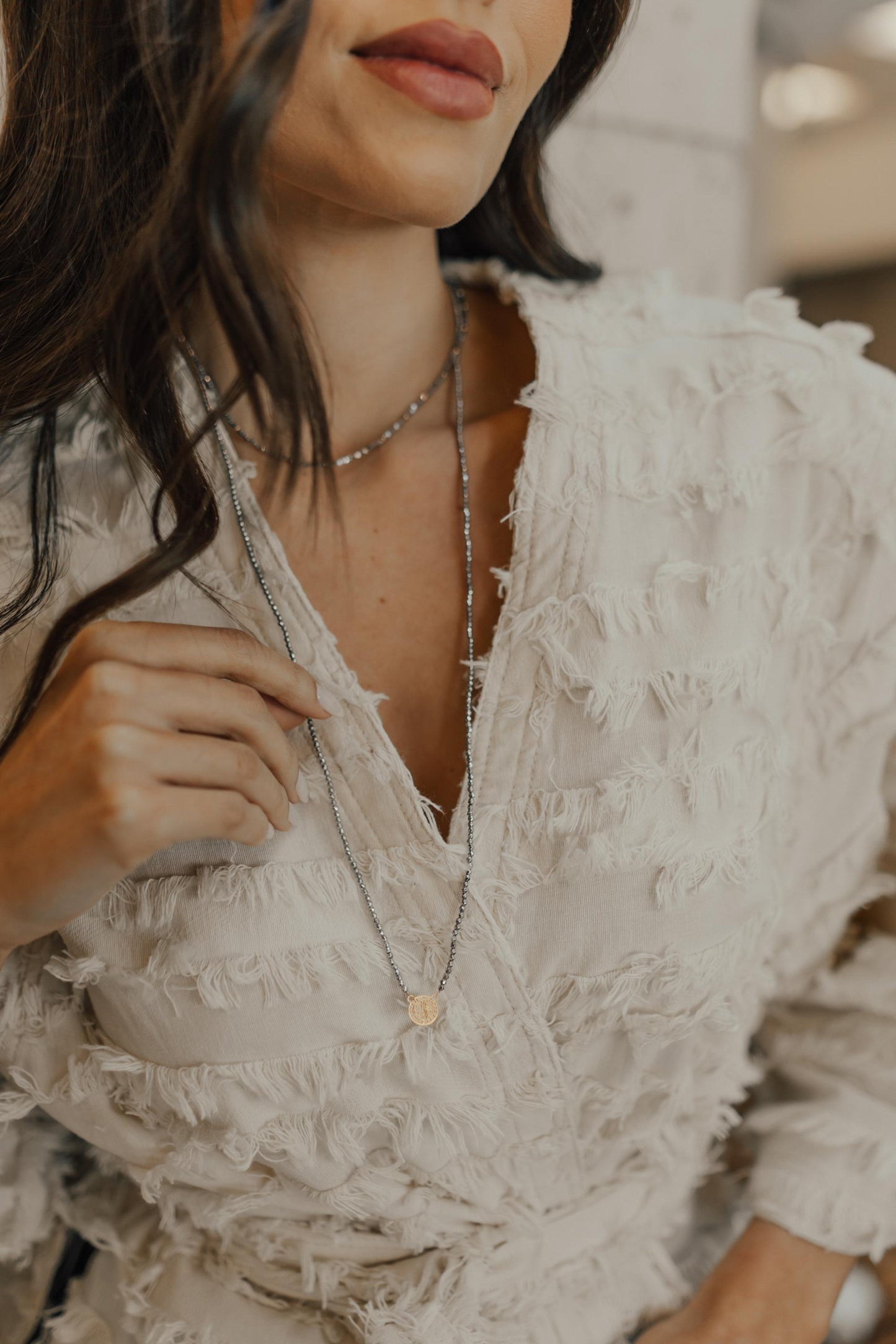 Colar Choker Hematita Dourado