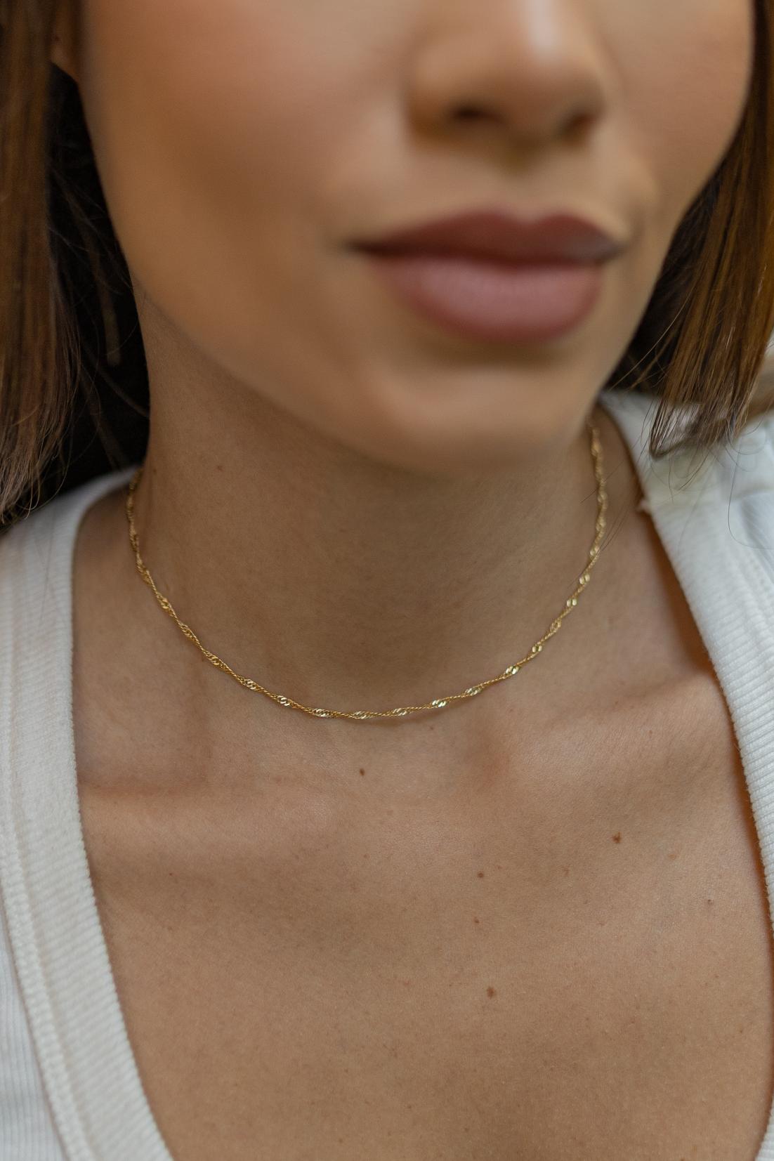 Colar Choker Singapura Dourado