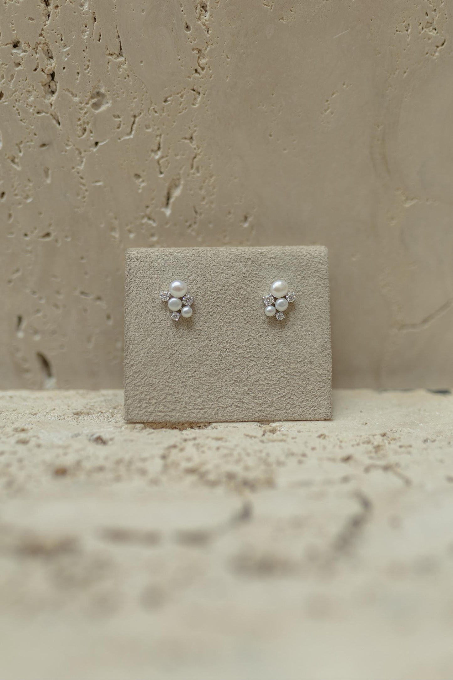 Brinco Pérola Natural Moissanite Prata 925 Ródio Branco