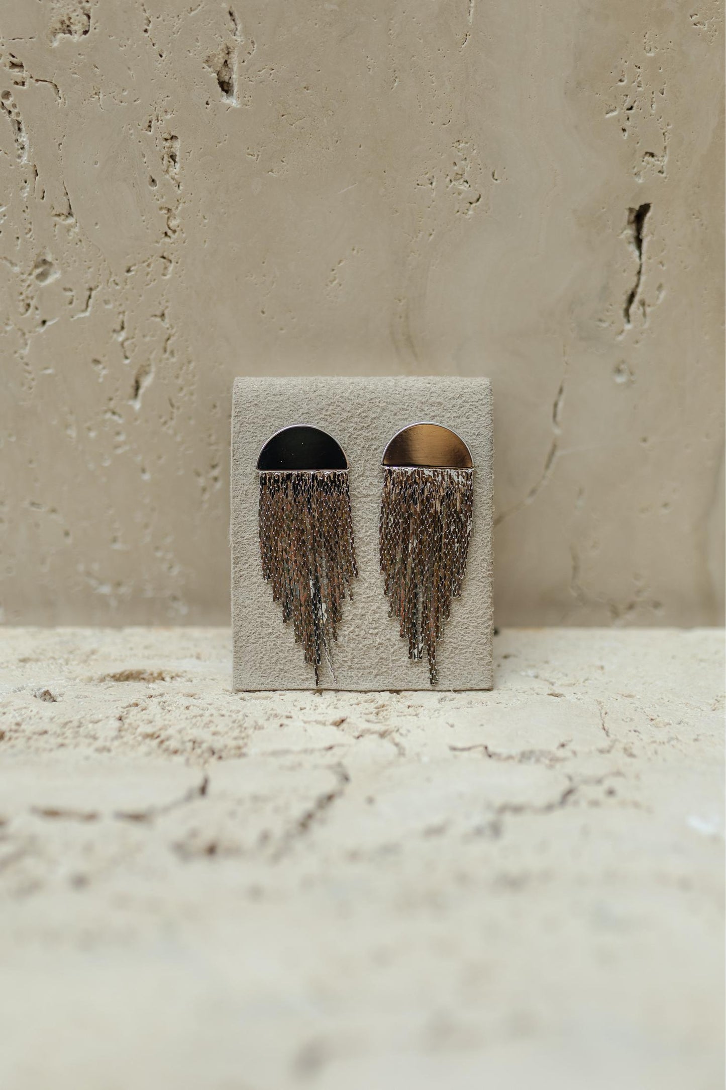 Brinco Pêndulo Franja Ródio Branco