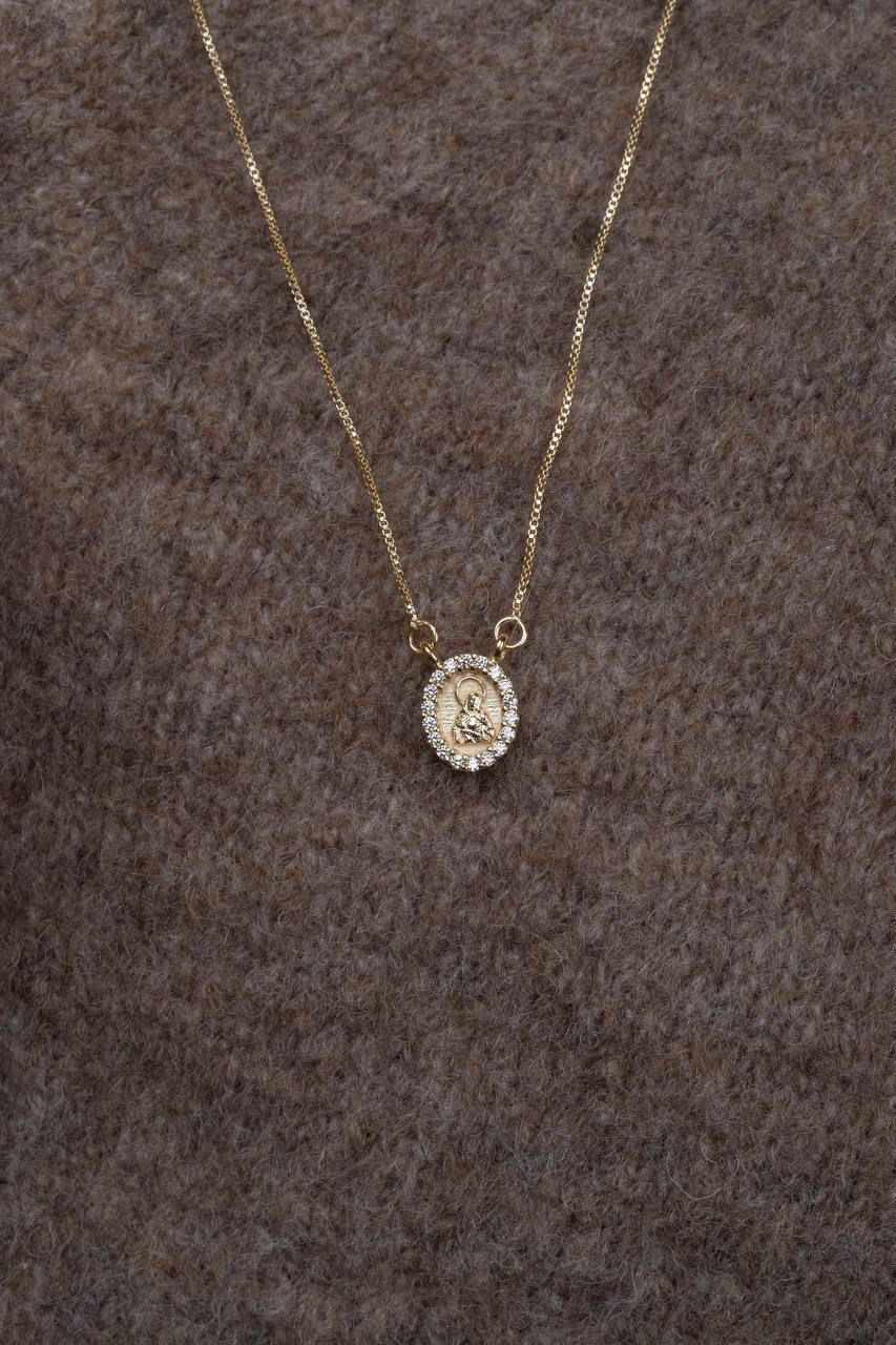 Colar Escapulário Nossa Senhora das Graças Dourado