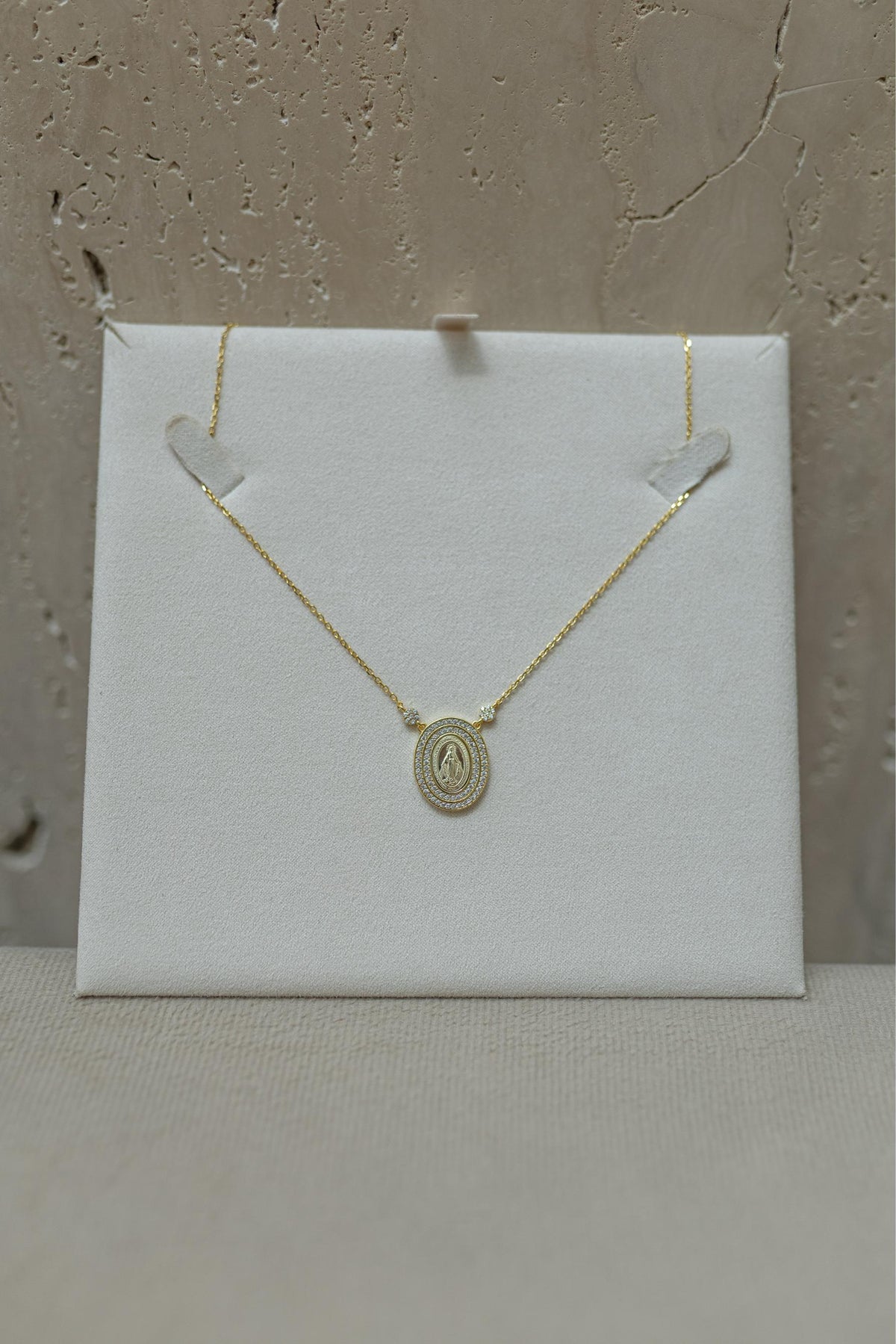 Colar Nossa Senhora das Graças Flores Prata 925 Dourado