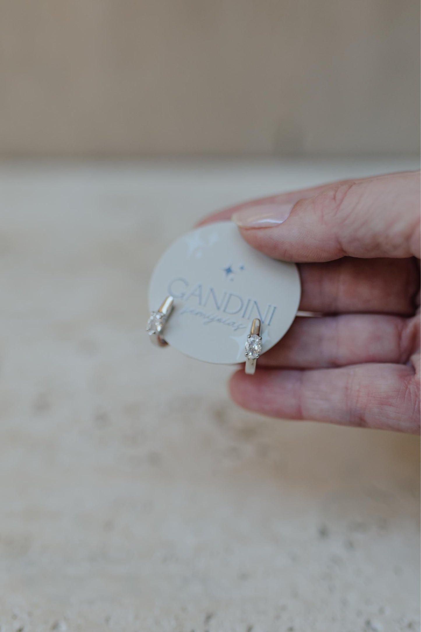 Brinco Argola Cristal Ródio Branco