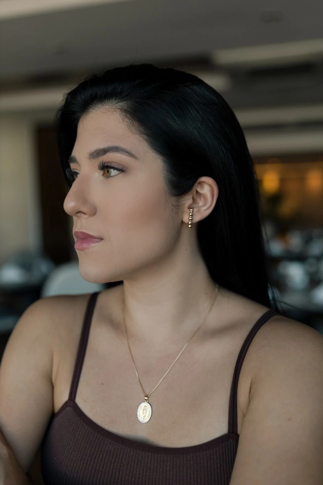 Colar Nossa Senhora de Guadalupe Dourado
