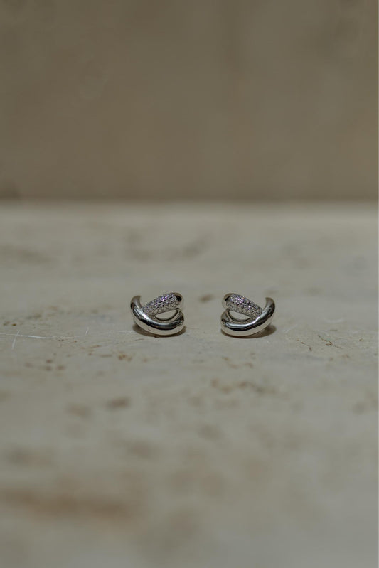 Brinco X Moissanite Prata 925 Ródio Branco