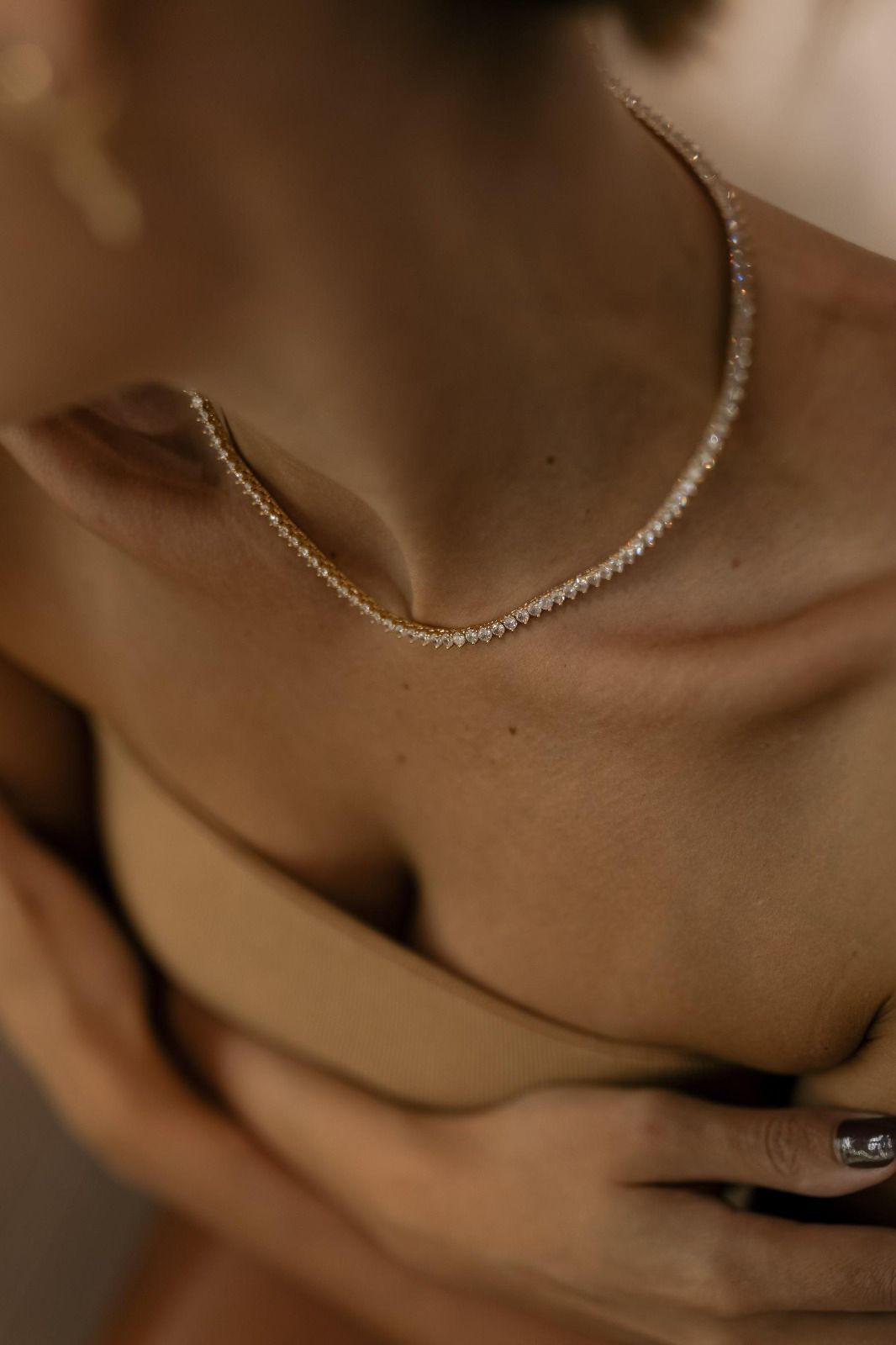 Colar Riviera 3mm 40cm Dourado