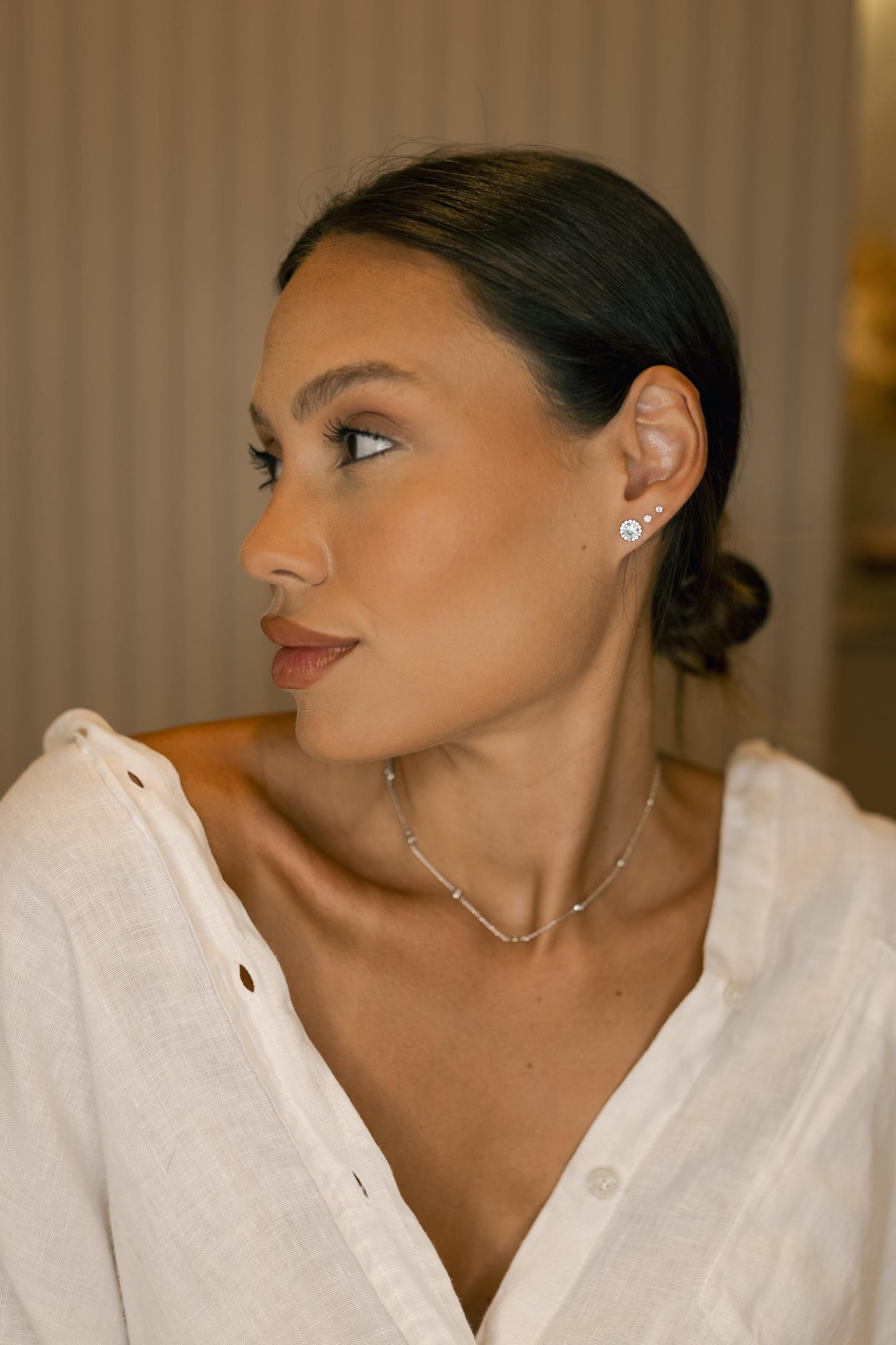 Colar Choker Tiffany Cristal Ródio Branco
