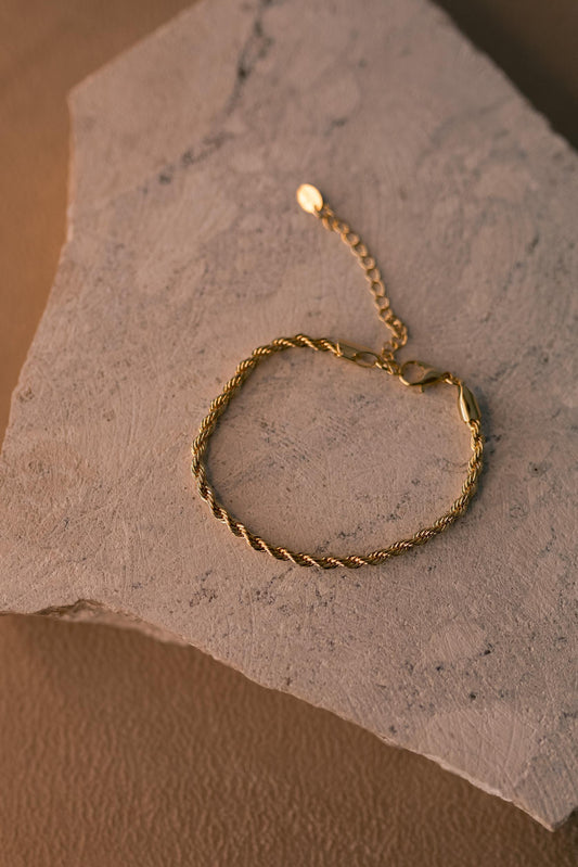 Pulseira Cordão Baiano 3mm Dourado