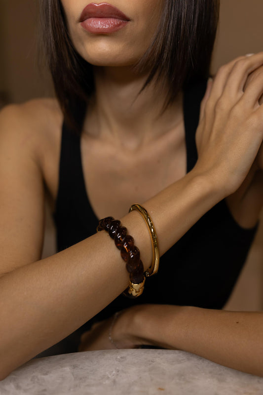 Bracelete Liso Fechado 6mm Dourado