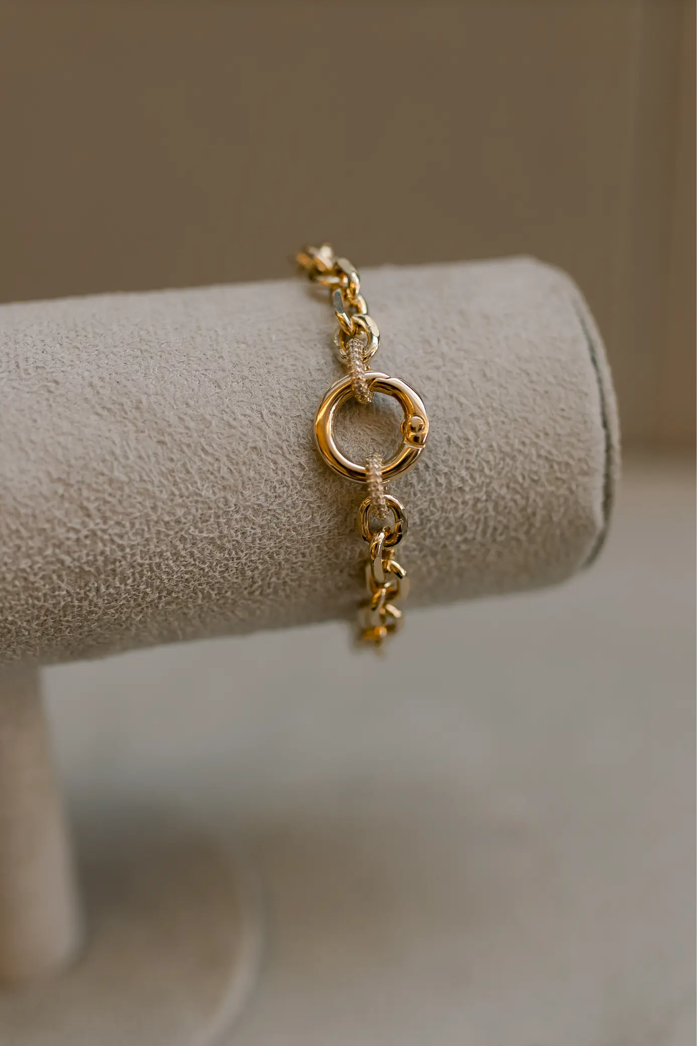 Pulseira de Elos com Fecho Articulável Ouro