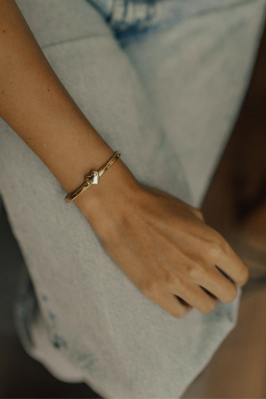 Bracelete Infantil Coração Dourado