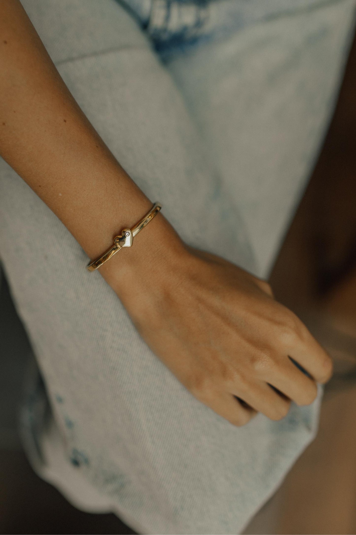 Bracelete Infantil Coração Dourado