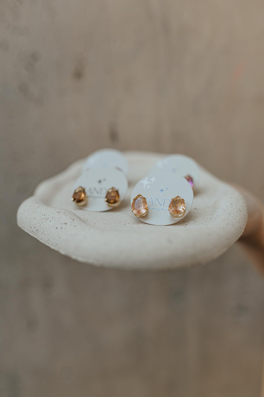 Brinco Gota Zircônia Dourado