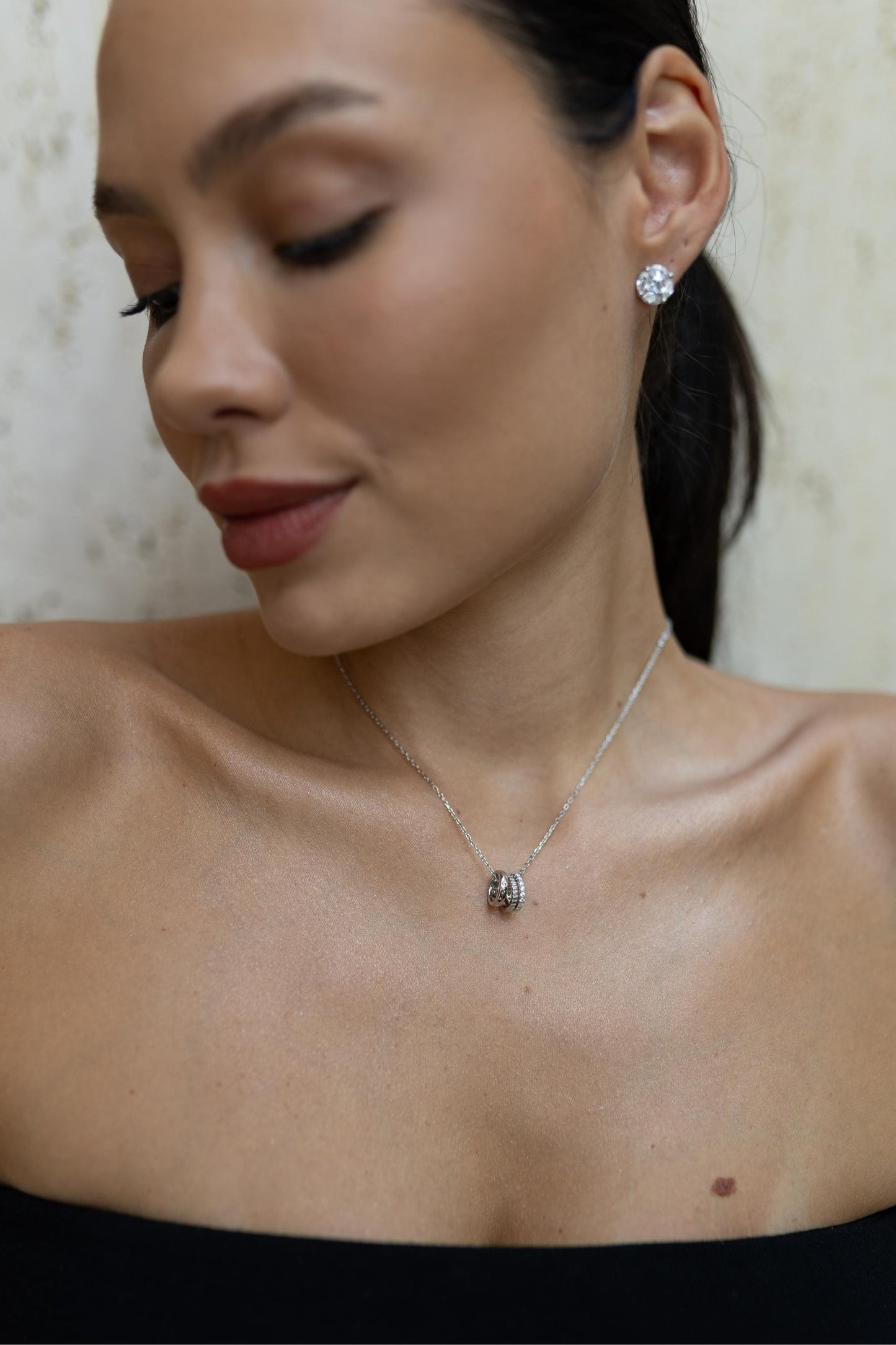 Colar Prata 925 Elos Moissanite Ródio Branco