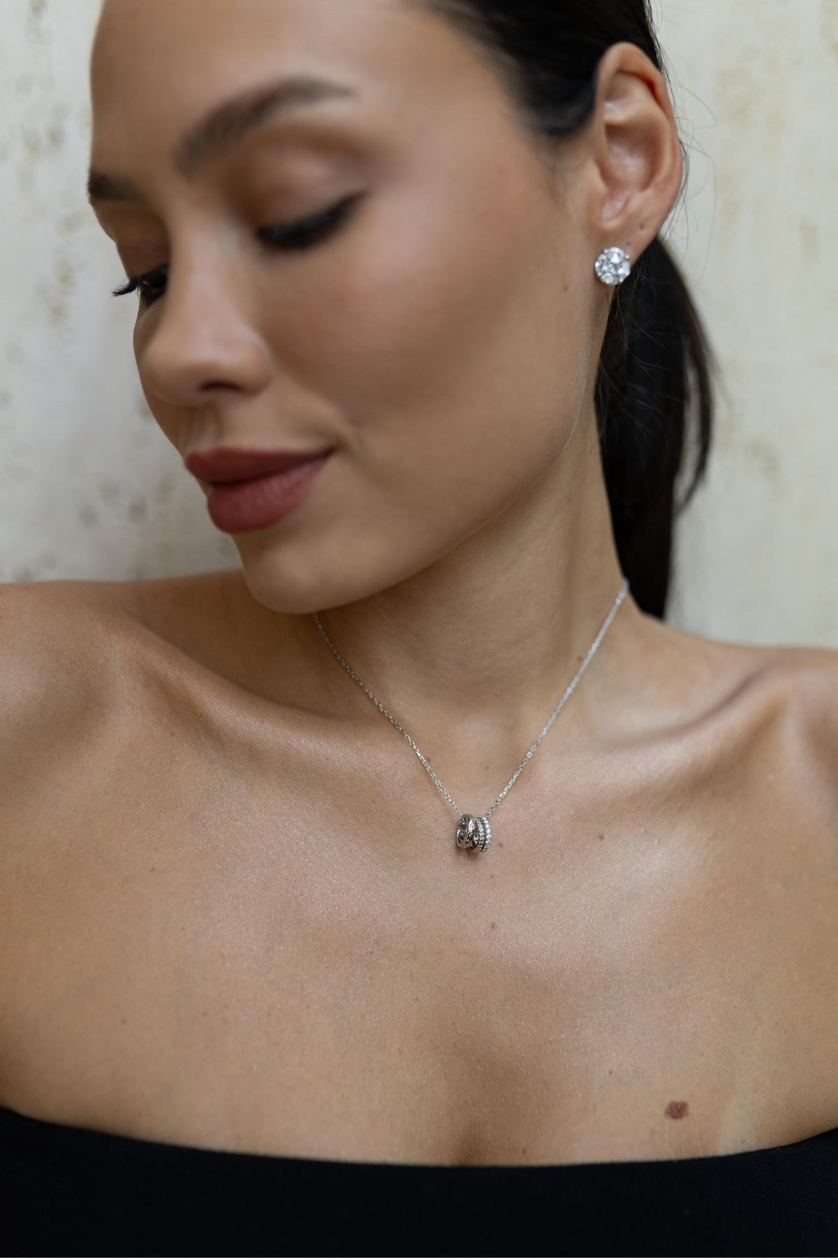 Colar Prata 925 Elos Moissanite Ródio Branco