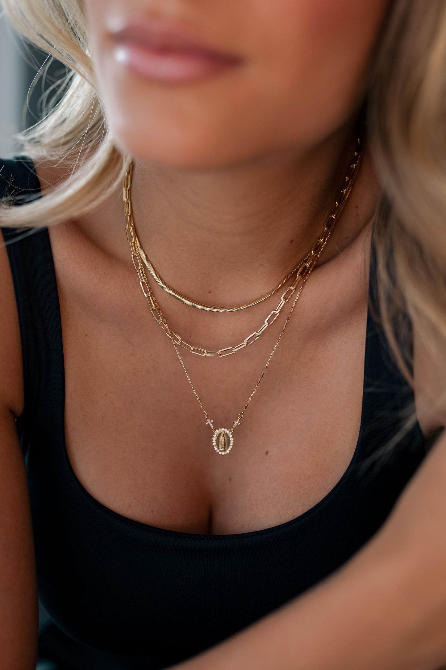 Colar de Elos Retangulares Dourado