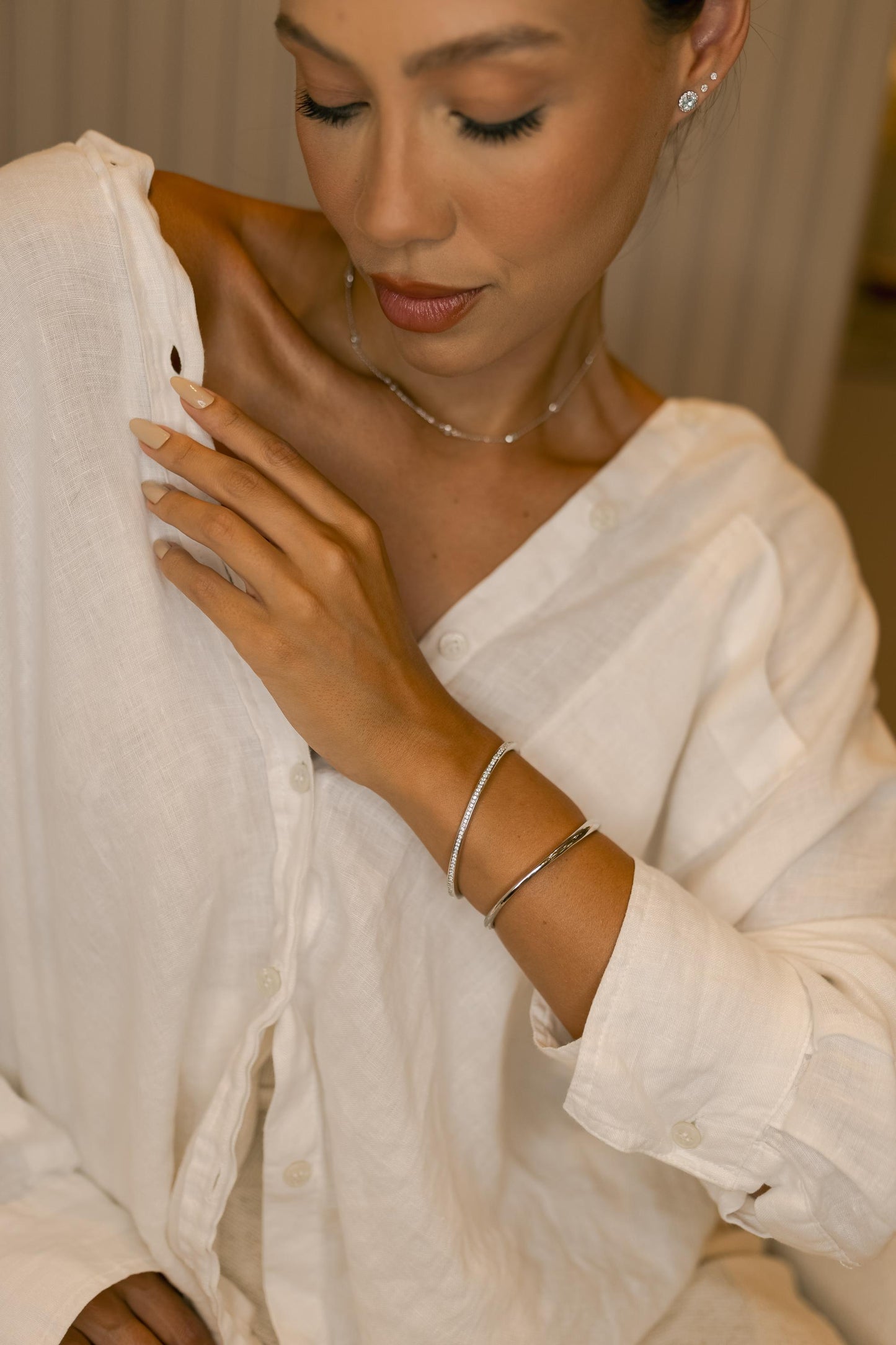 Colar Choker Tiffany Cristal Ródio Branco