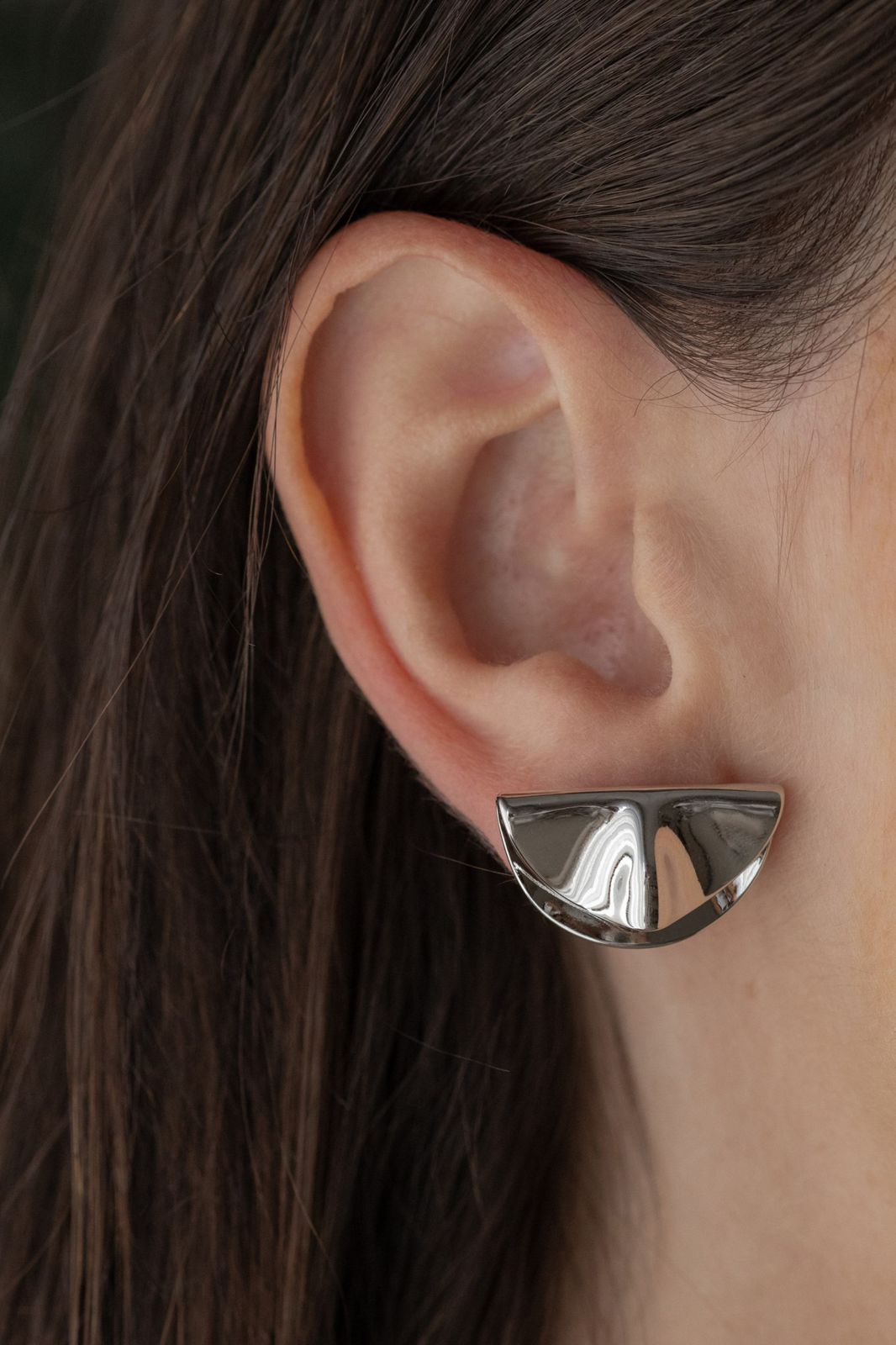 Brinco Leque Dobra Ródio Branco