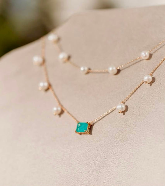 Colar Choker Pérola Água Doce Dourado
