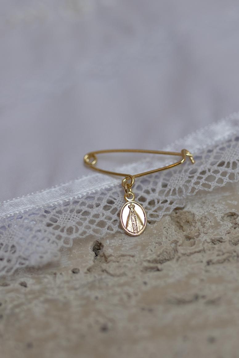 Alfinete Batizado Nossa Senhora Aparecida Dourado