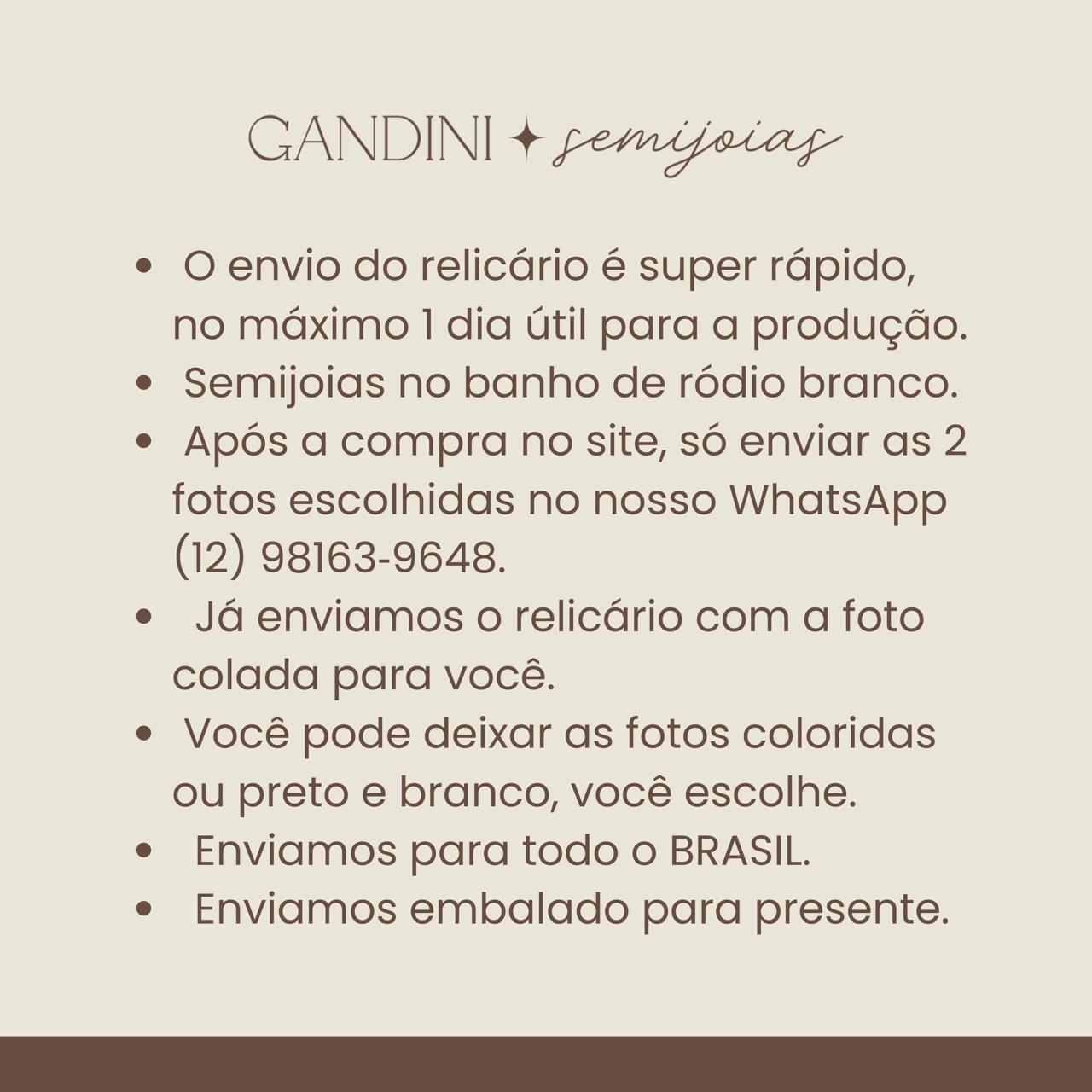 Colar Relicário Redondo Liso Ródio Branco