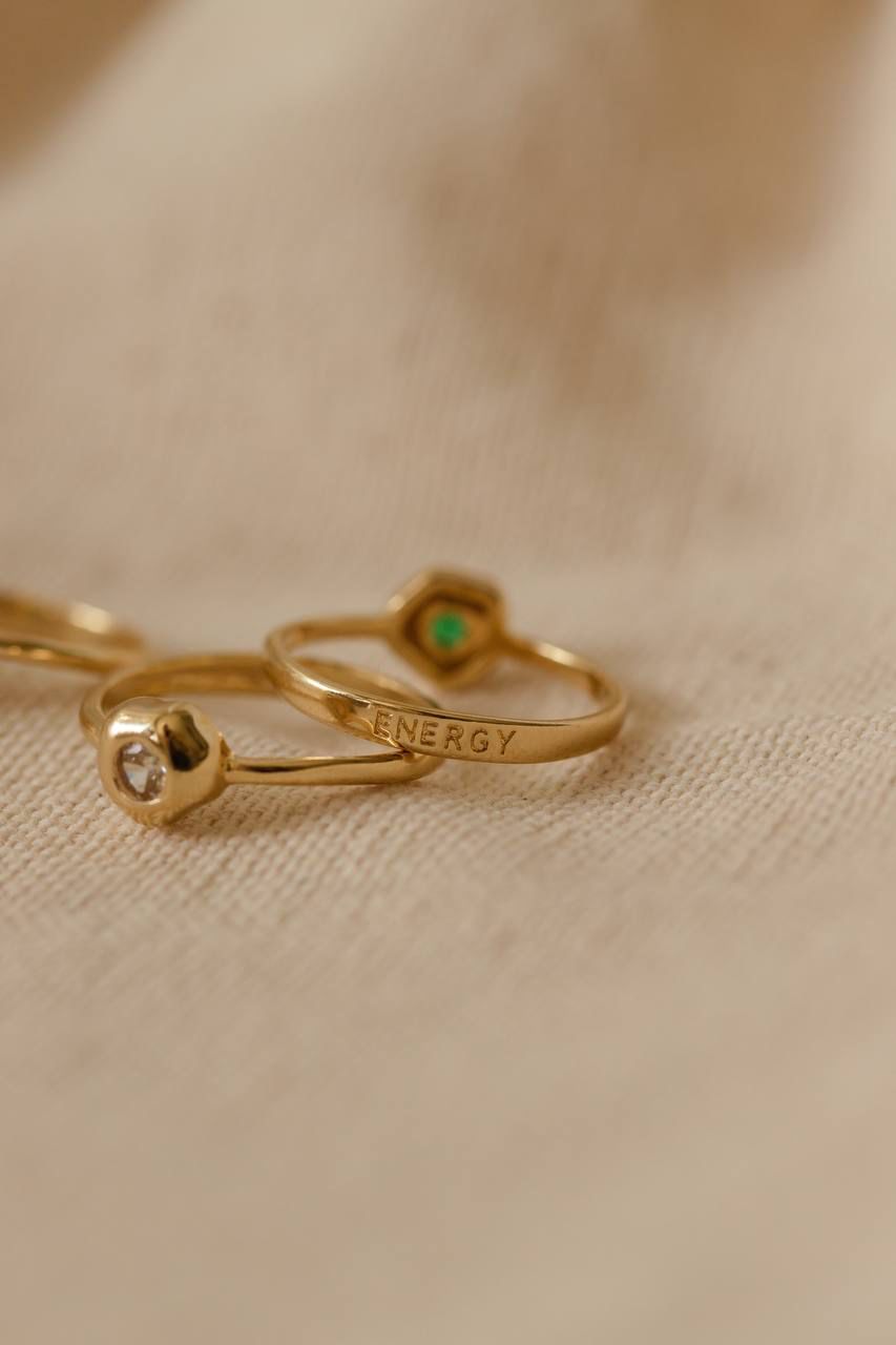 Anel Mini Flor Irregular Azul Dourado