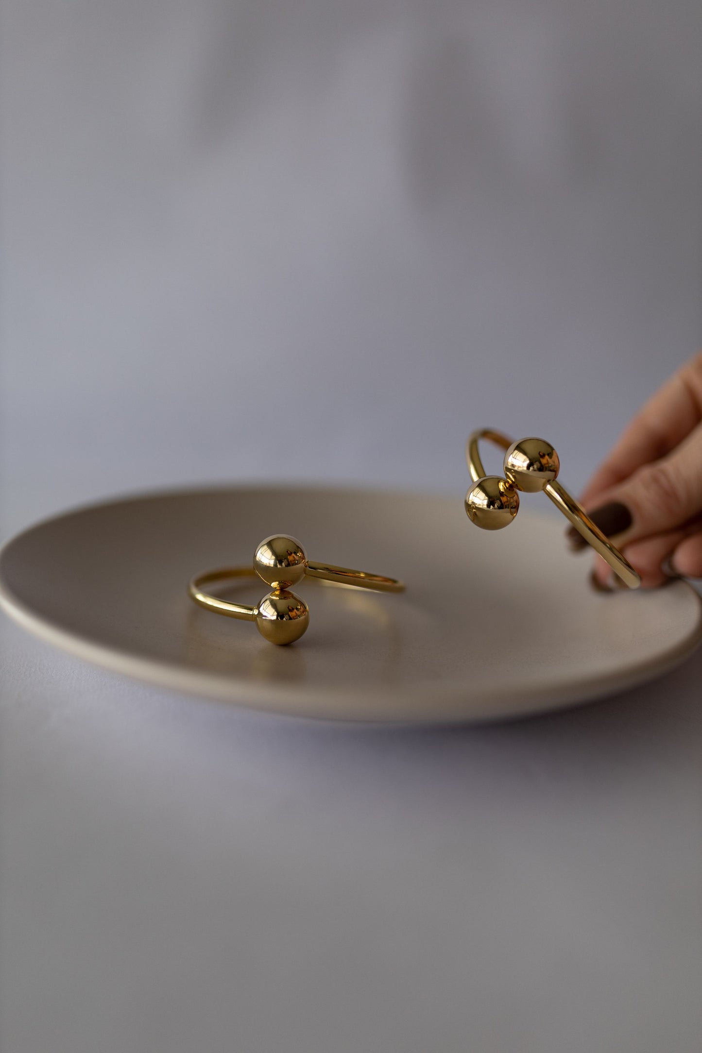 Bracelete de Bolas Liso Dourado