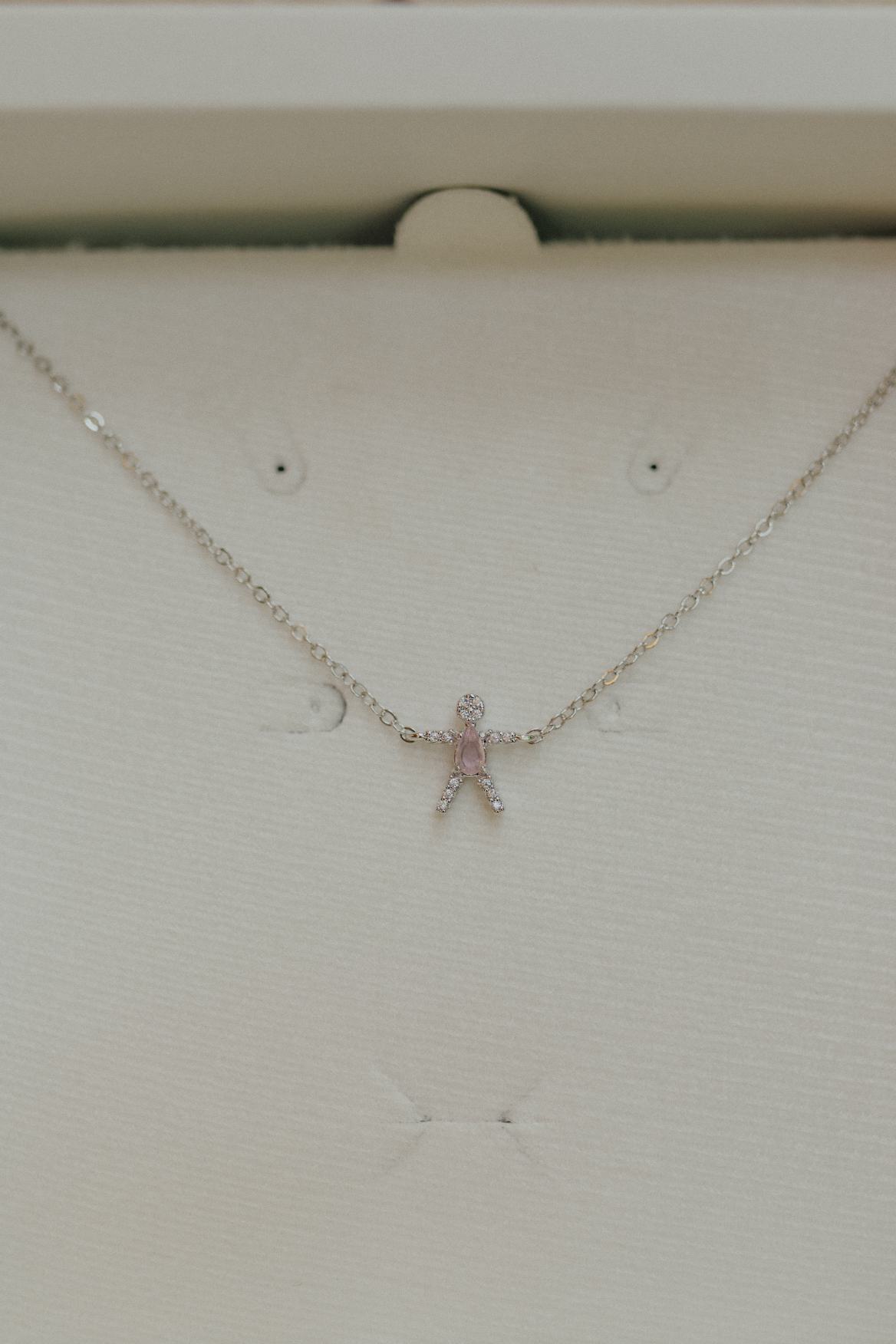 Colar Filho Cravejado com Ponto de Luz Ródio Branco