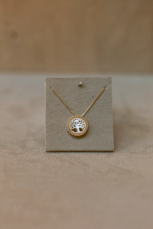 Colar Árvore da Vida Madrepérola Dourado