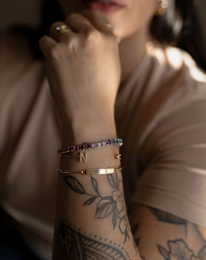 Bracelete Placa Liso Dourado