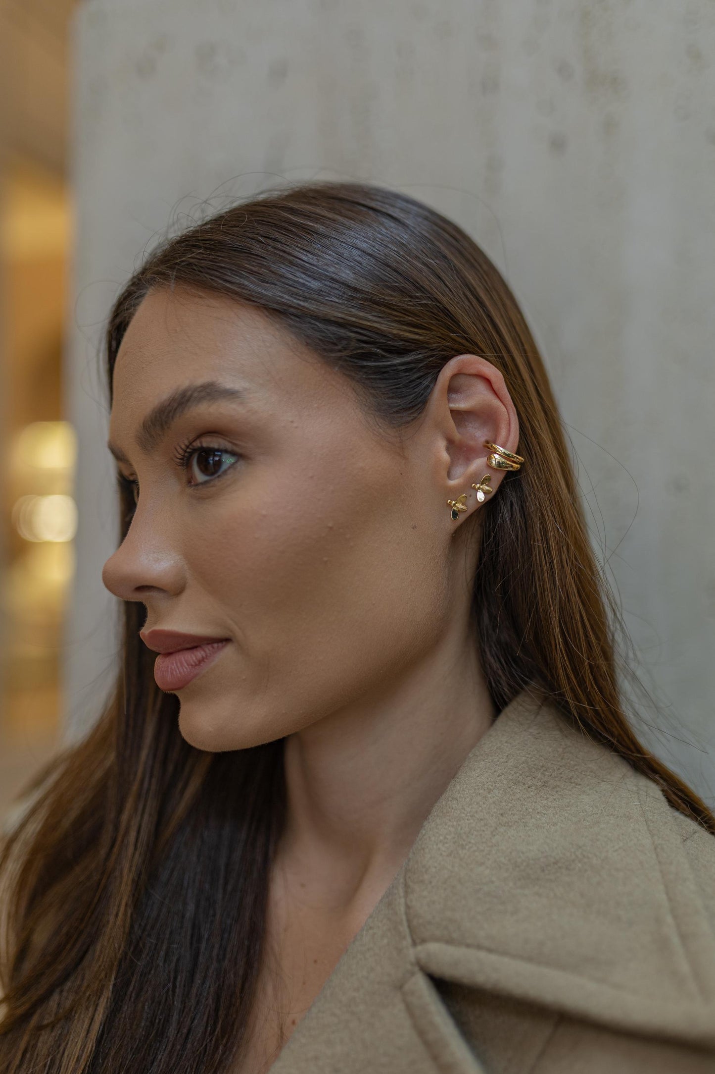 Piercing Fake Tubo Duplo Dourado