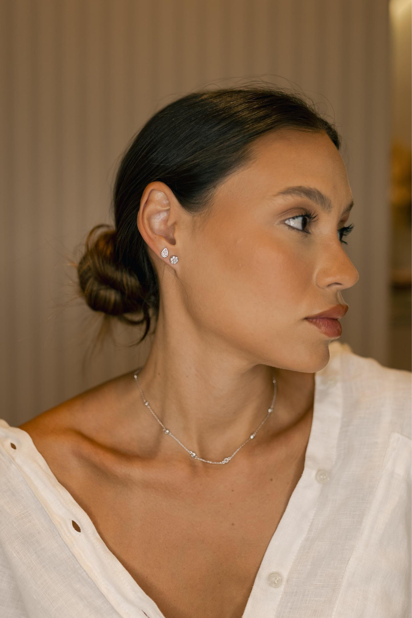 Colar Choker Tiffany Cristal Ródio Branco