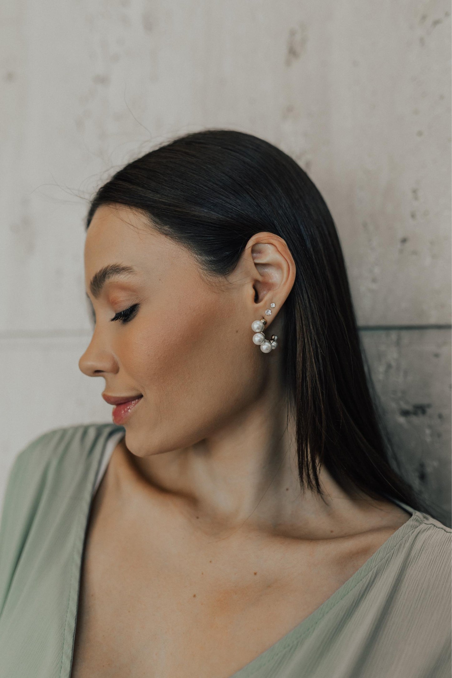 Brinco Argola Pérola Degrade Dourado