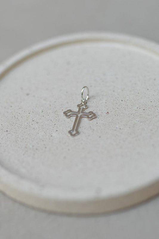 Pingente Crucifixo Vazado Prata 925 Ródio Branco