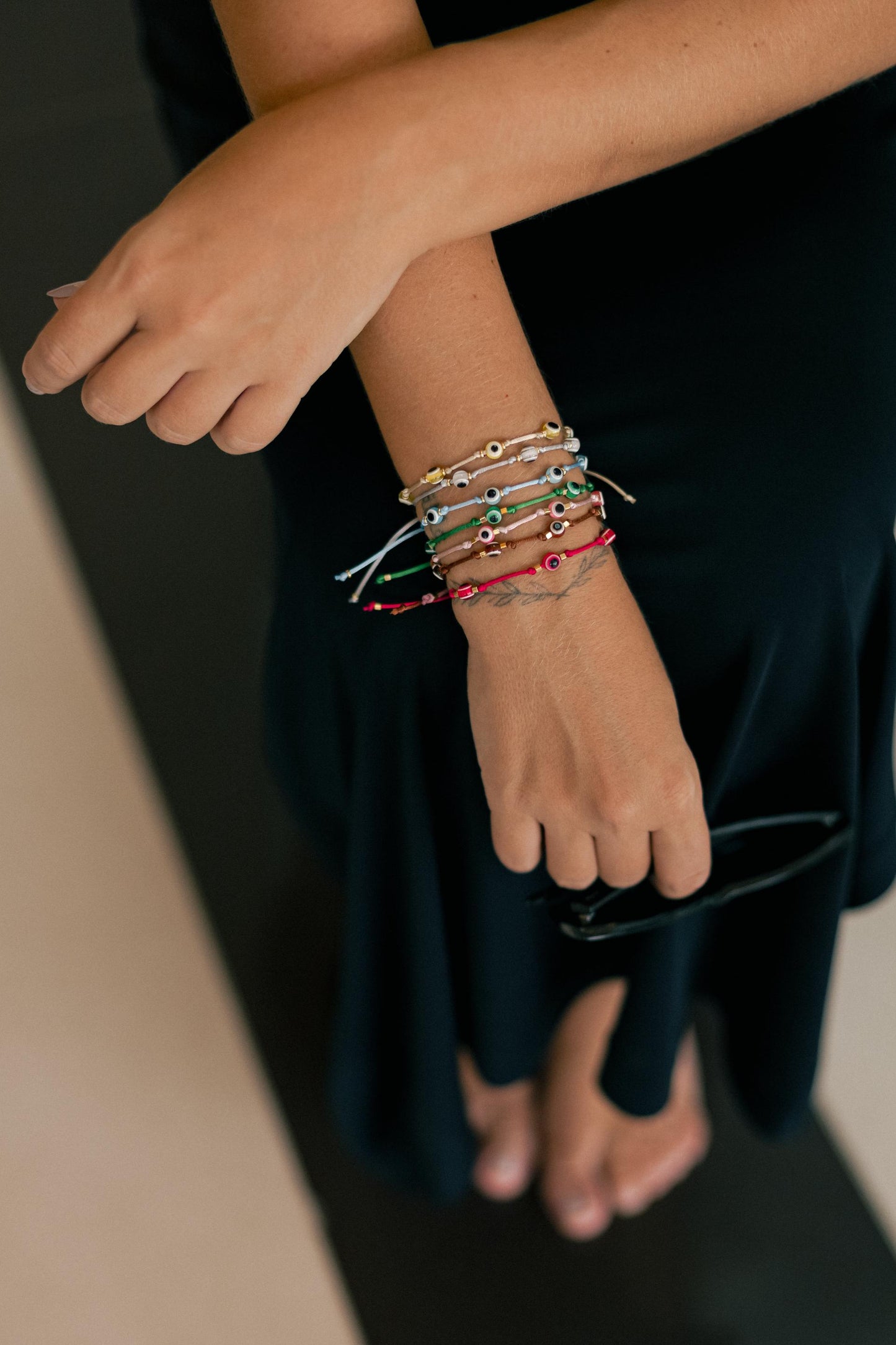 Pulseira de Olho Grego com Fio de Seda