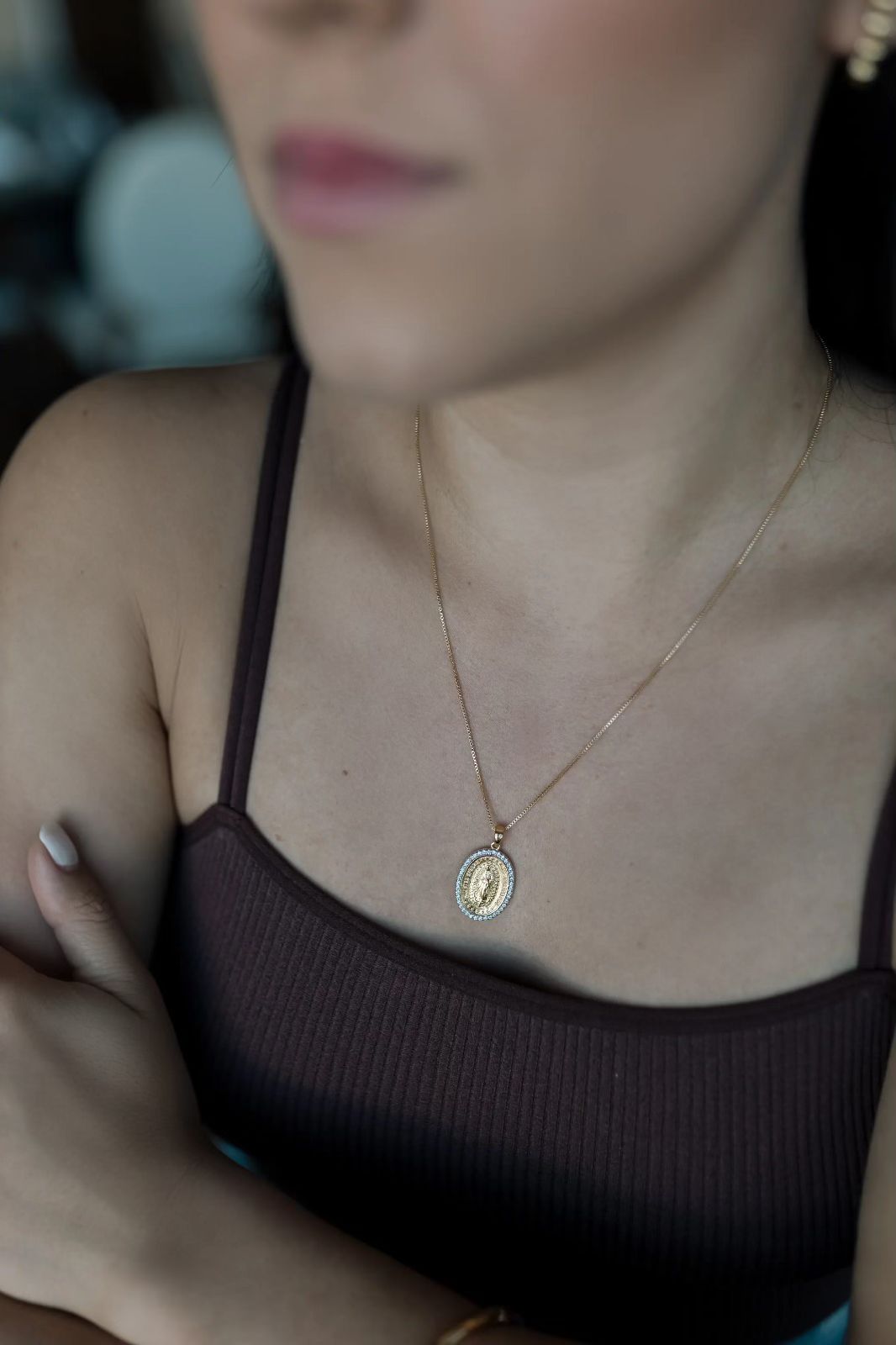 Colar Nossa Senhora de Guadalupe Dourado