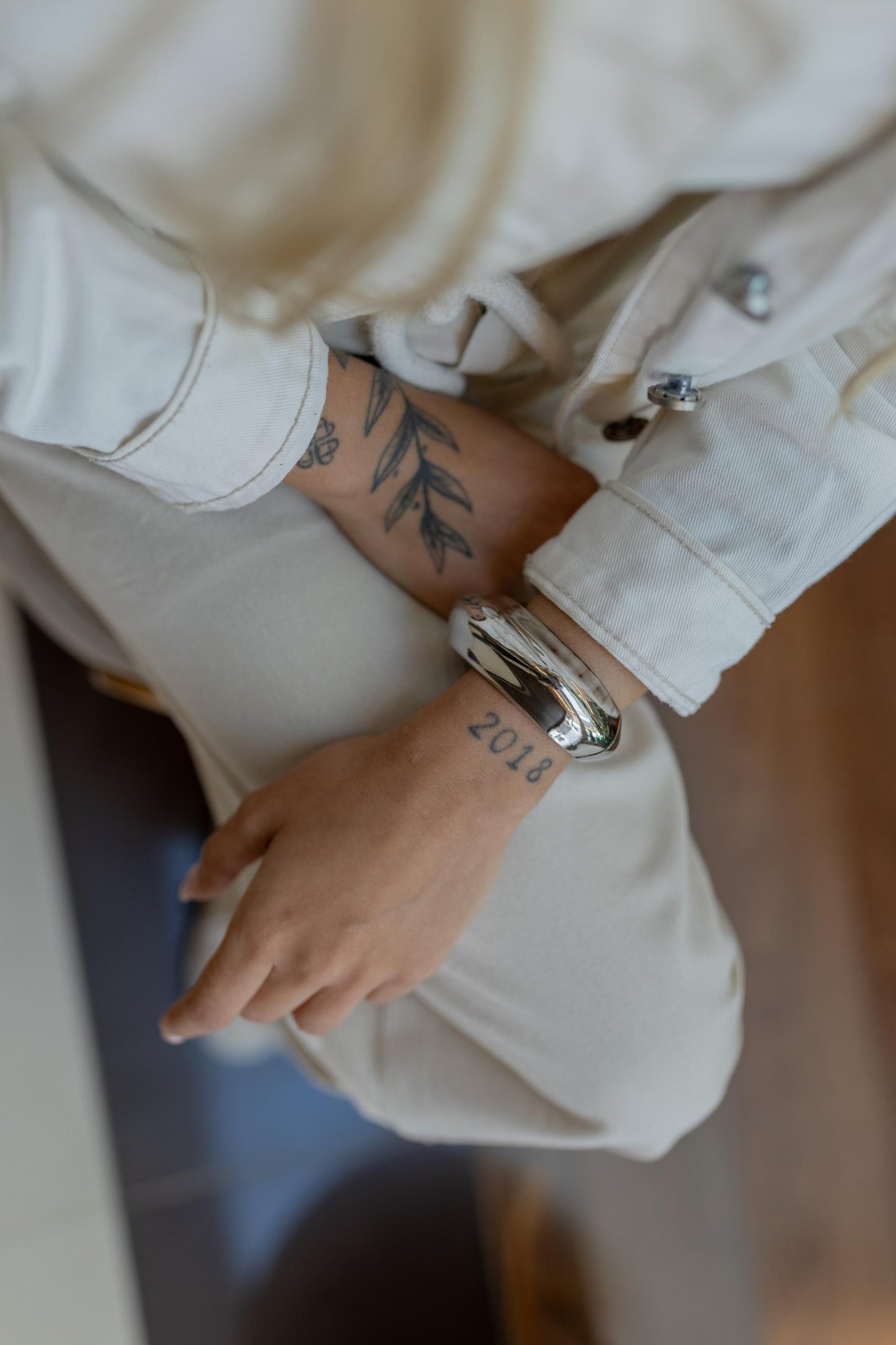 Bracelete Maxi Liso Ródio Branco
