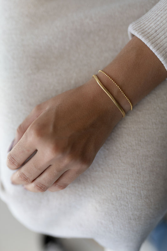 Pulseira Minimalista De Bolinhas Dourado