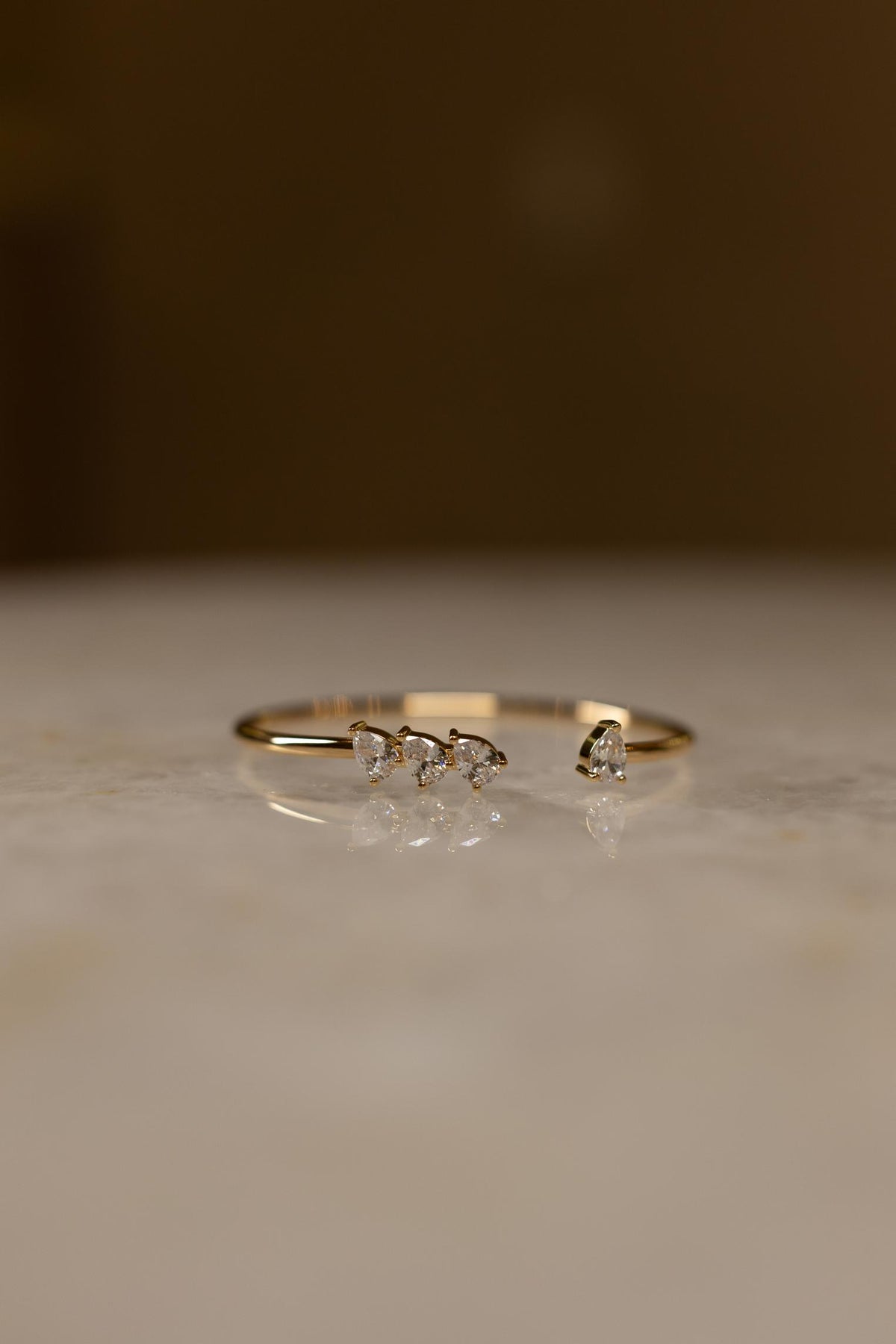 Bracelete Gotas Cristal Dourado