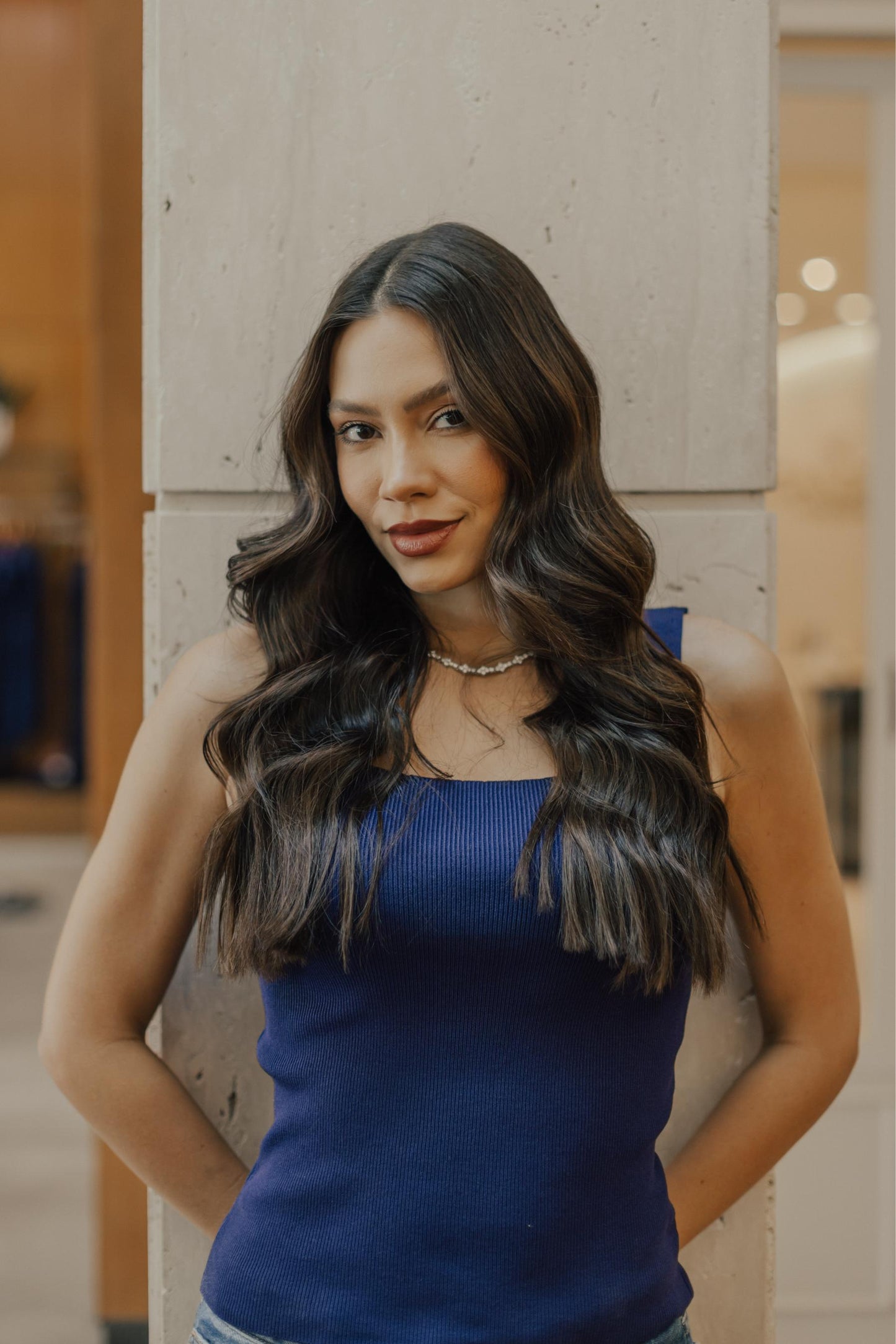 Colar Riviera Trabalhada Ródio Branco