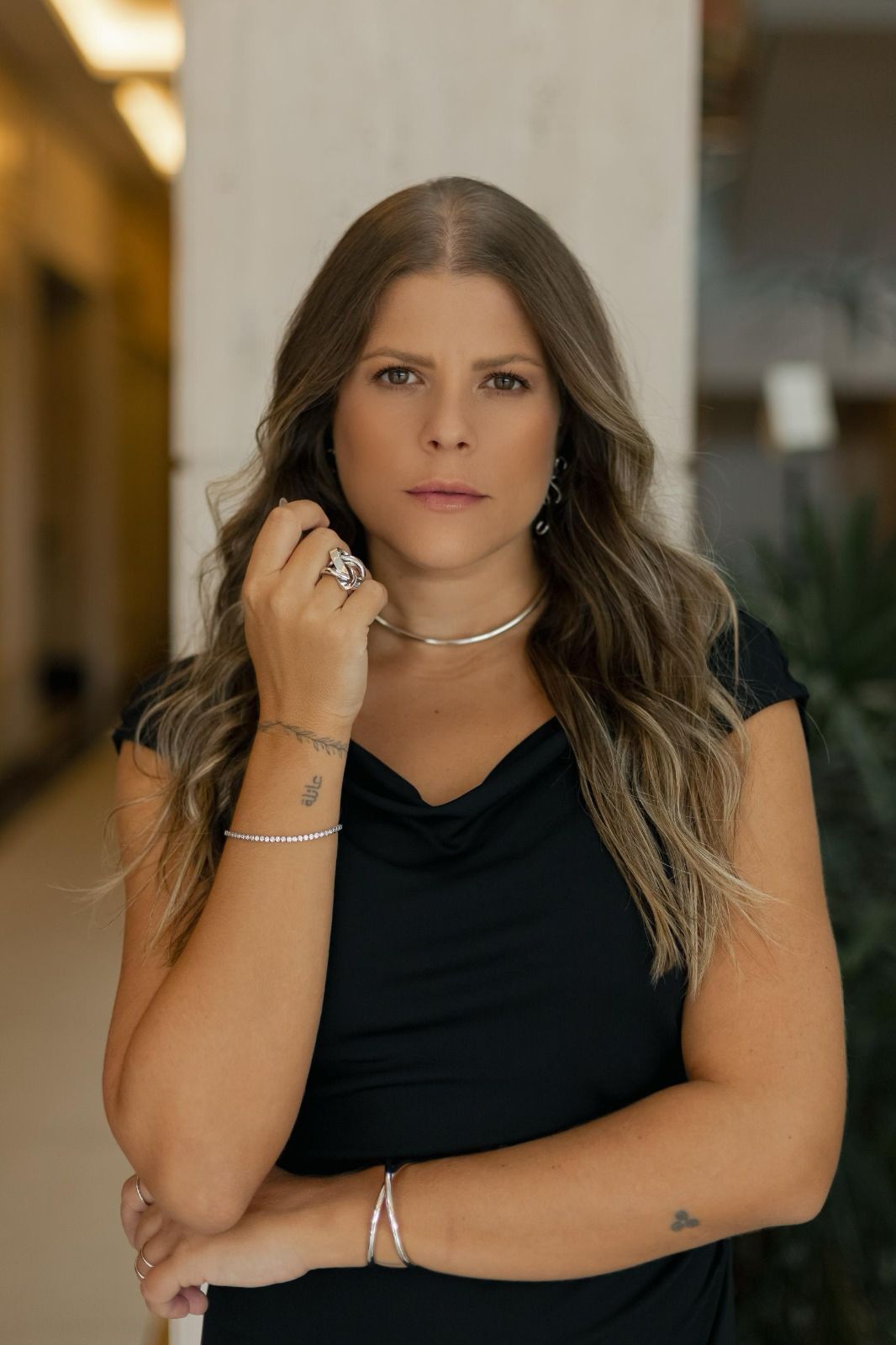 Choker Aro Tubo Liso Ródio Branco