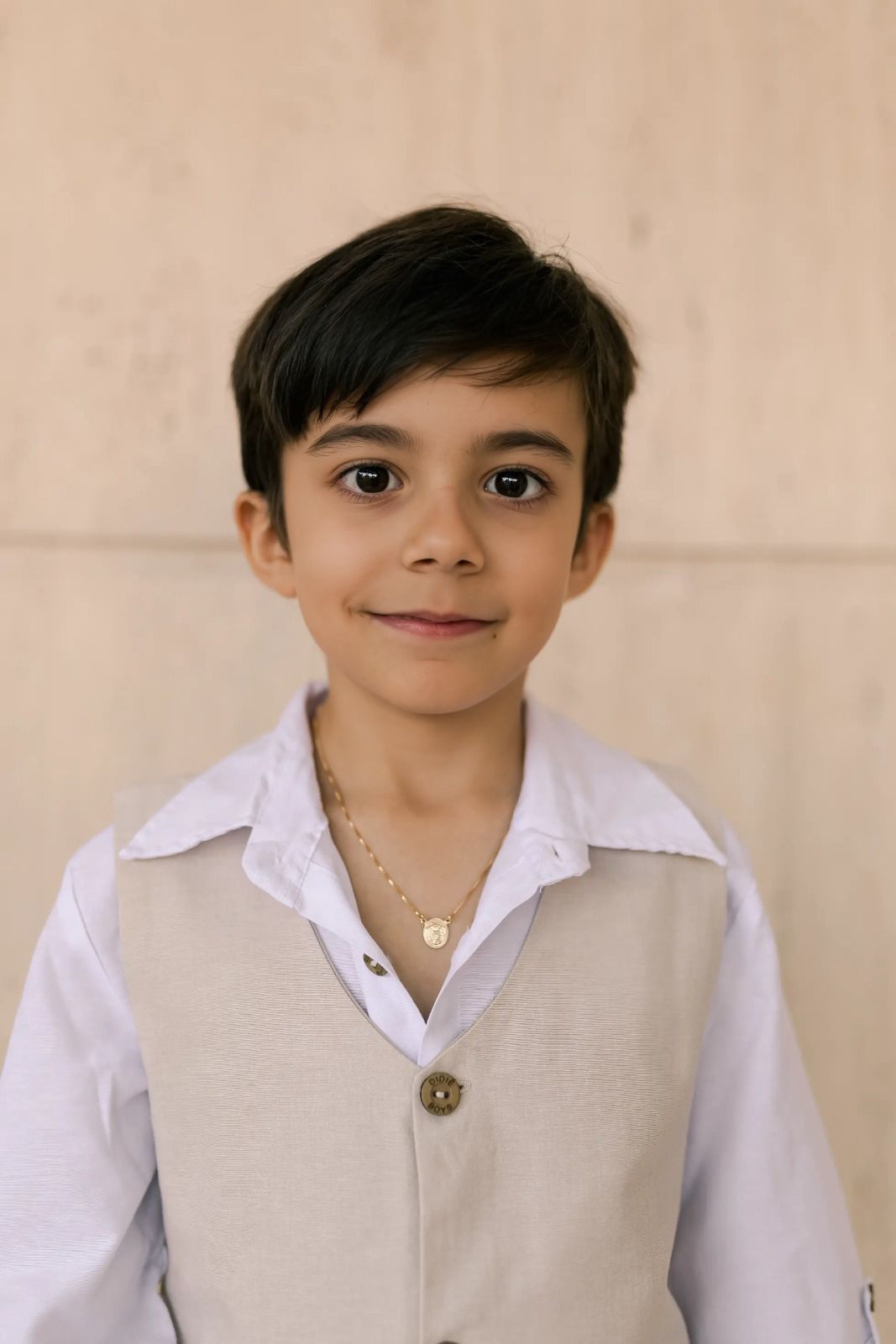 Colar Escapulário Infantil Anjo da Guarda Dourado