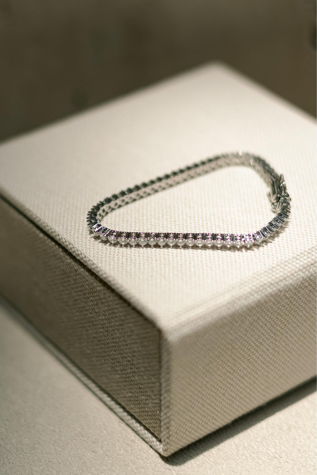 Pulseira Riviera 3mm Ródio Branco