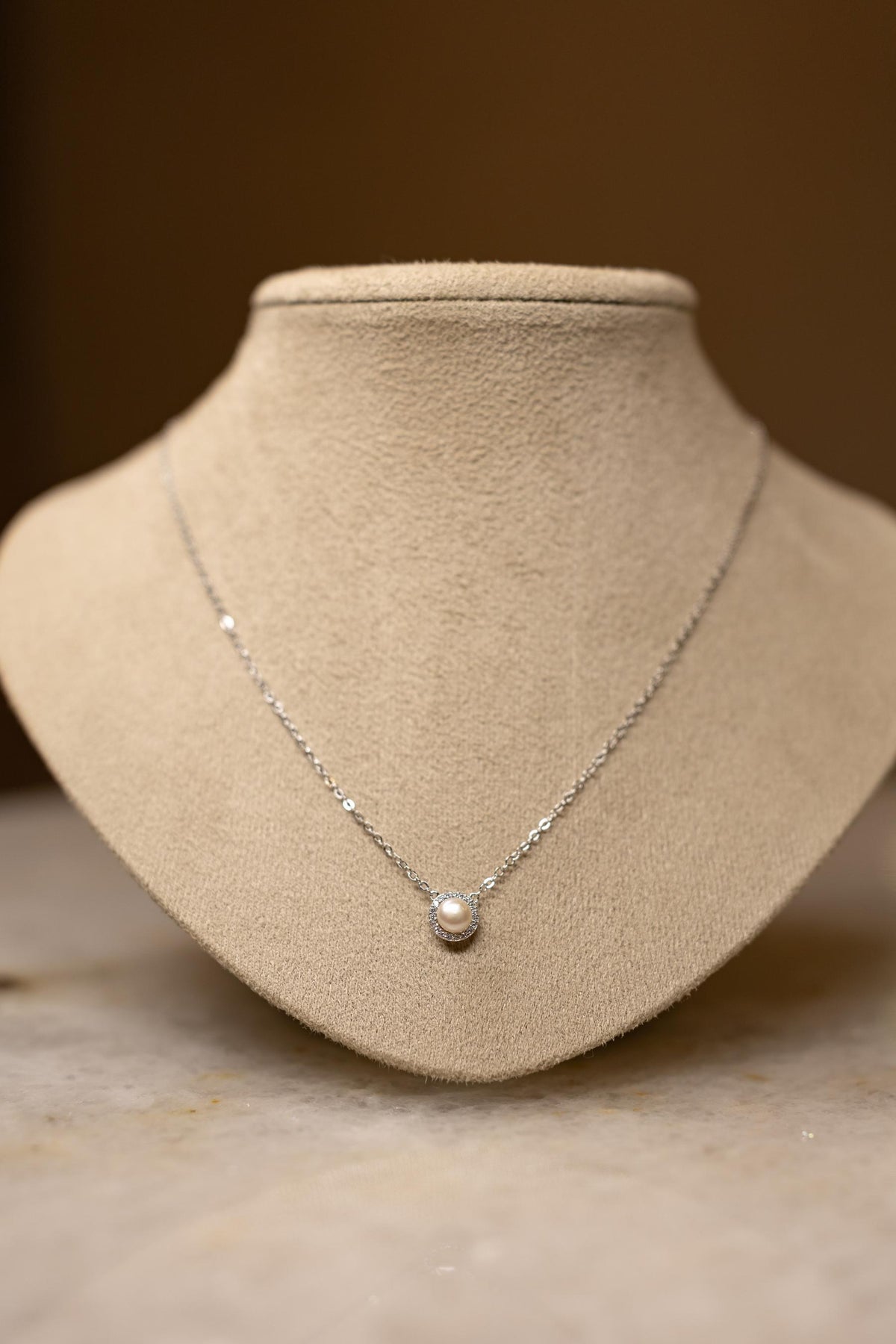Colar Pérola Princesa Ródio Branco
