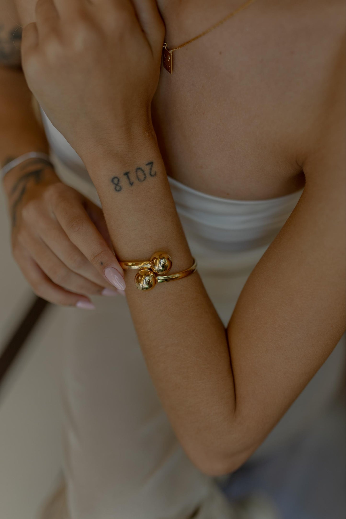 Bracelete de Bolas Liso Dourado