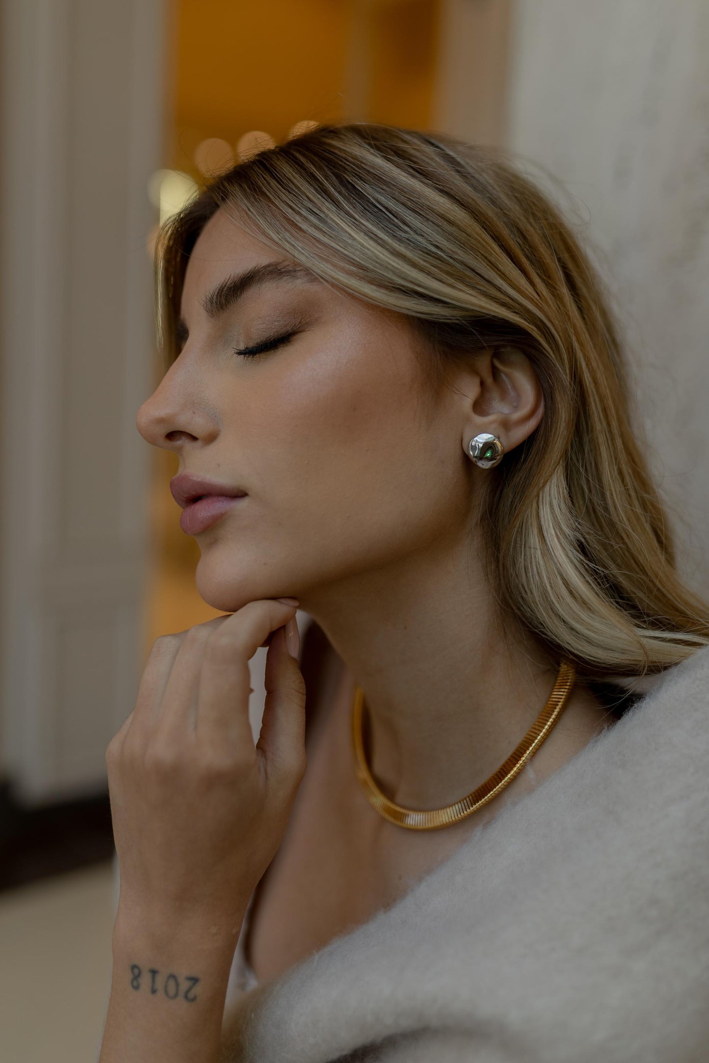 Choker Snake Flat Slim Dourado