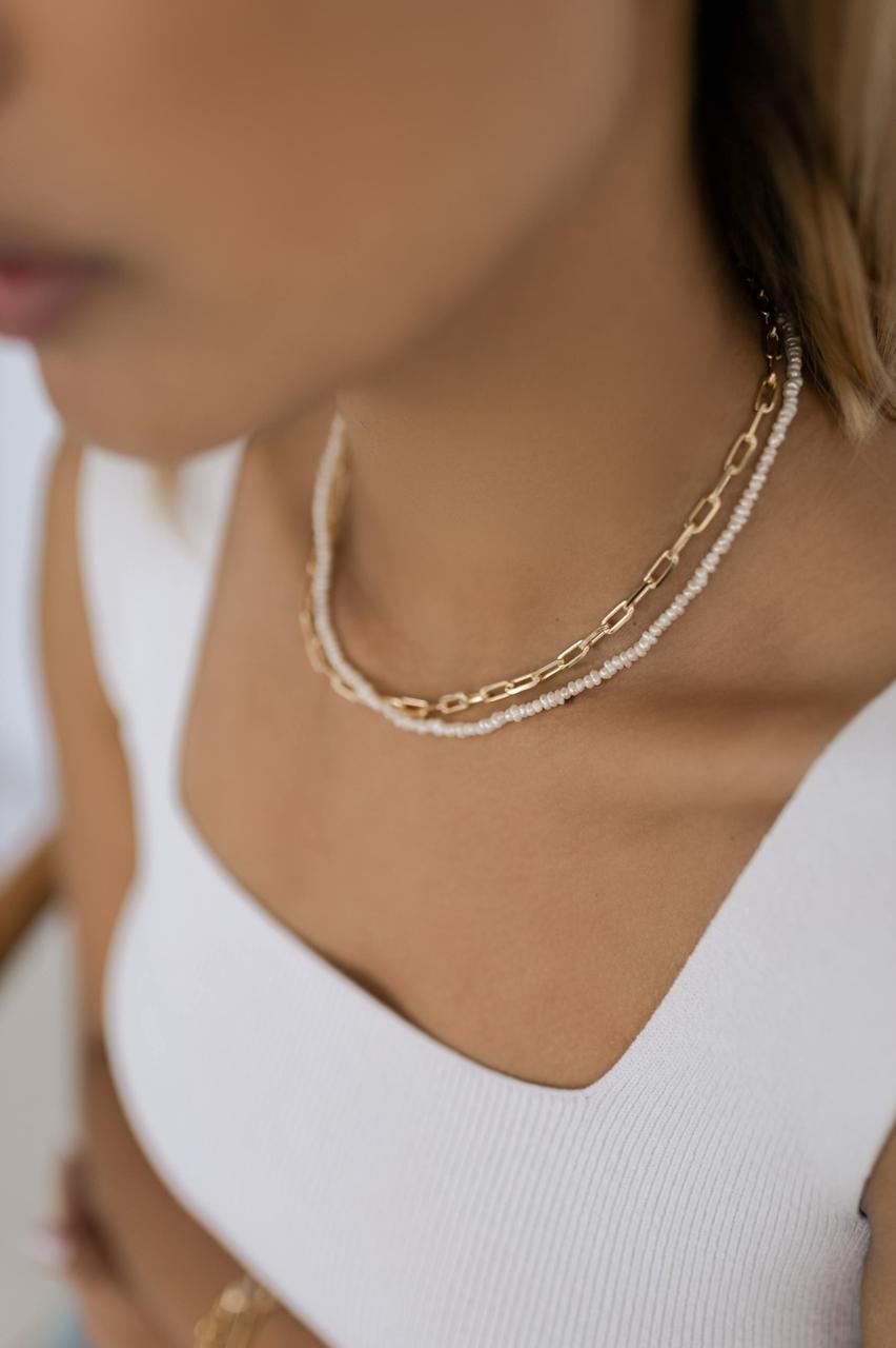 Colar de Elos Retangulares Dourado