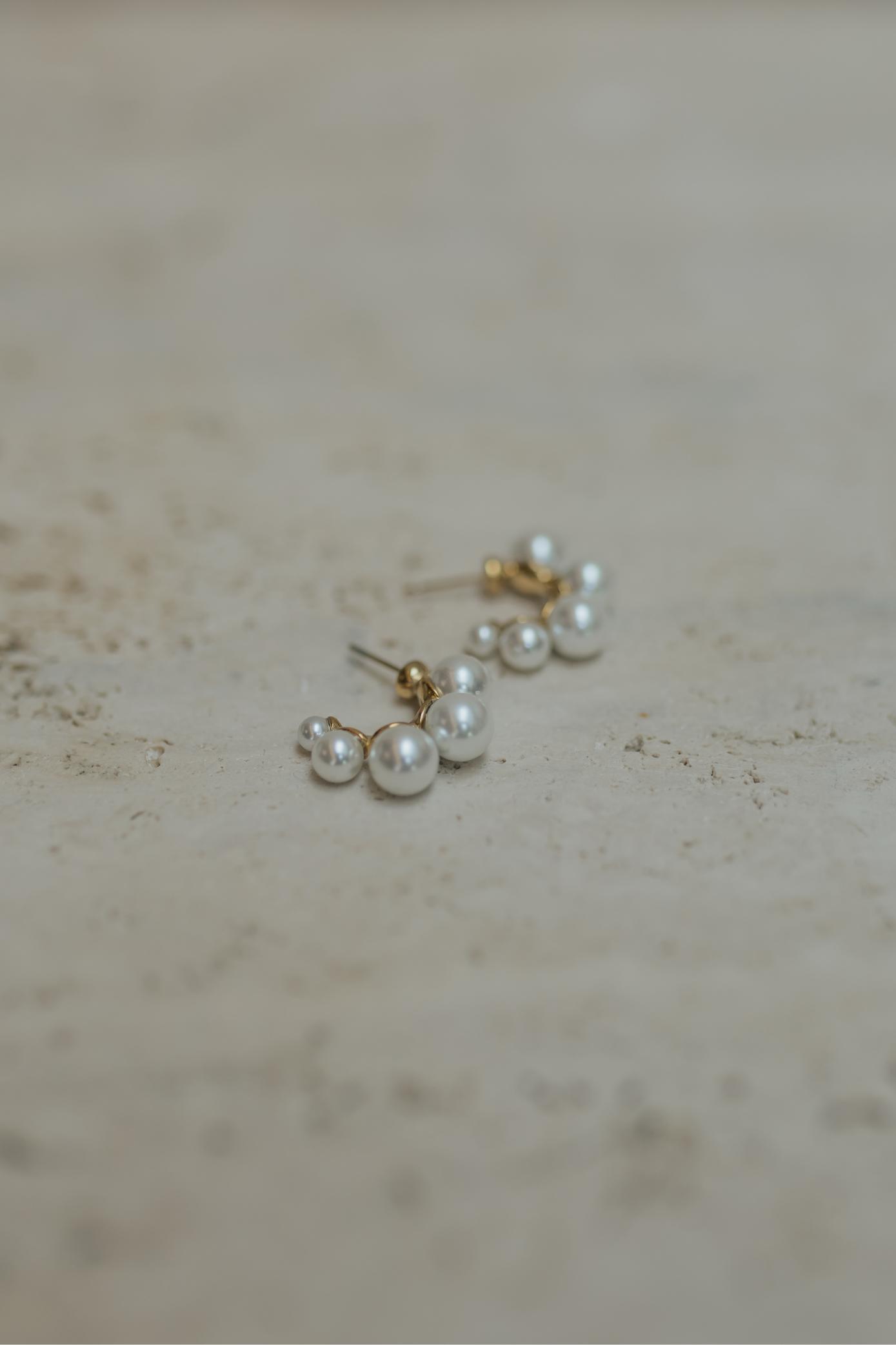 Brinco Argola Pérola Degrade Dourado