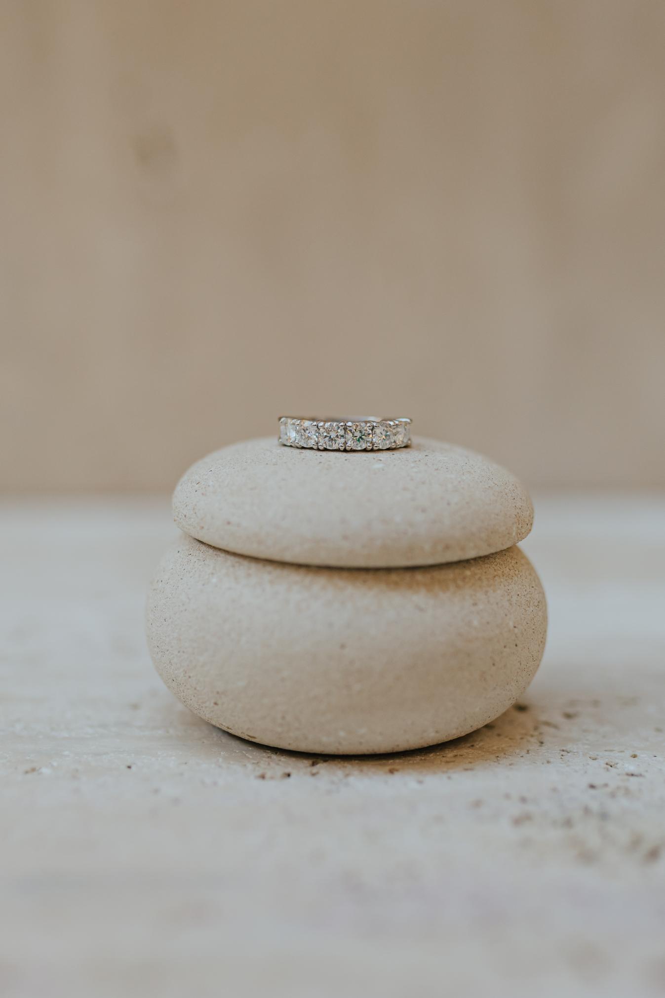 Anel 6 Pontos de Luz Moissanite Prata 925 Ródio Branco