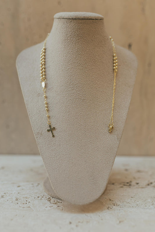 Colar Terço Tradicional Nossa Senhora das Graças Dourado